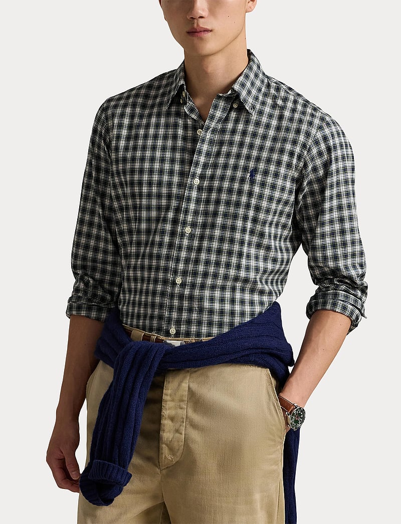 Polo Ralph Lauren - Custom Fit Plaid Twill Shirt - tavalised t-särgid - 6983 blue green m - 5