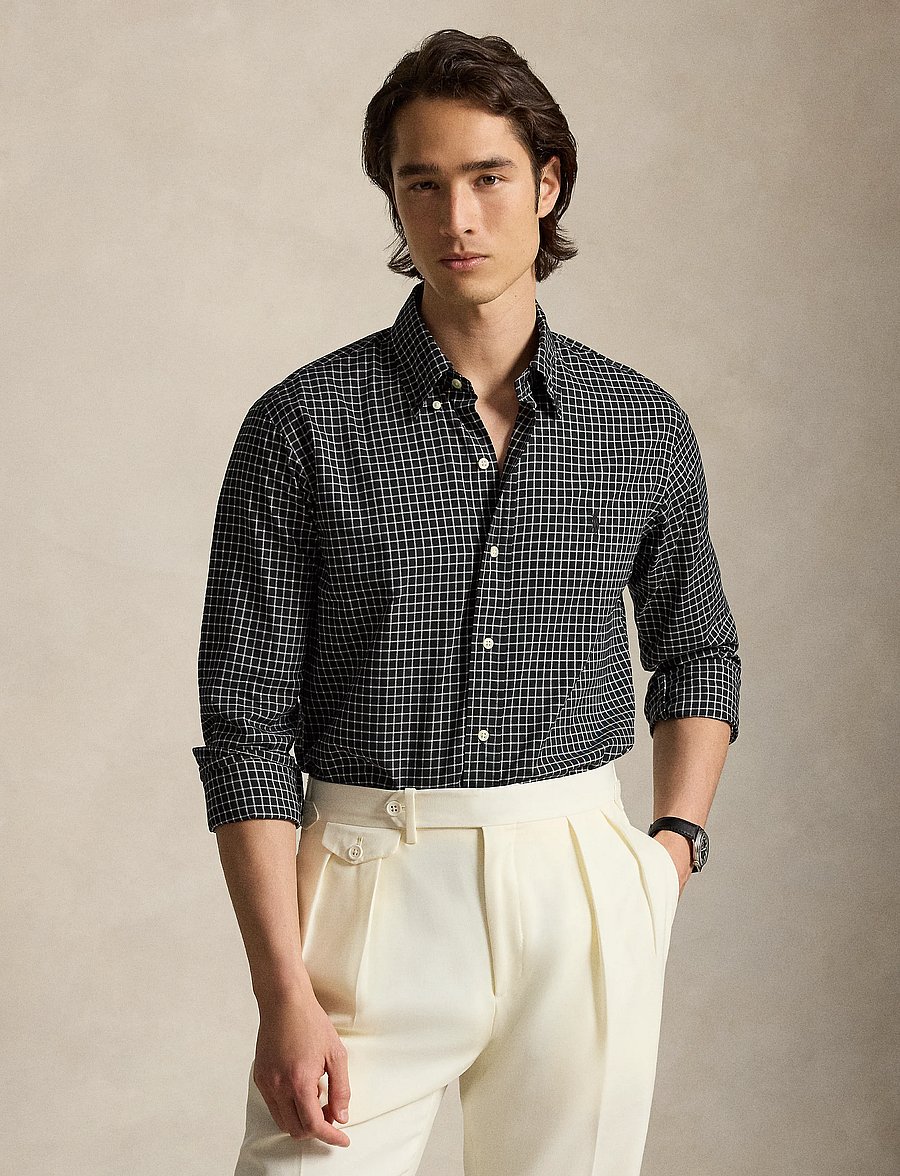 Polo Ralph Lauren - Rutig twillskjorta Custom Fit - rutiga skjortor - 7438 polo black c - 1