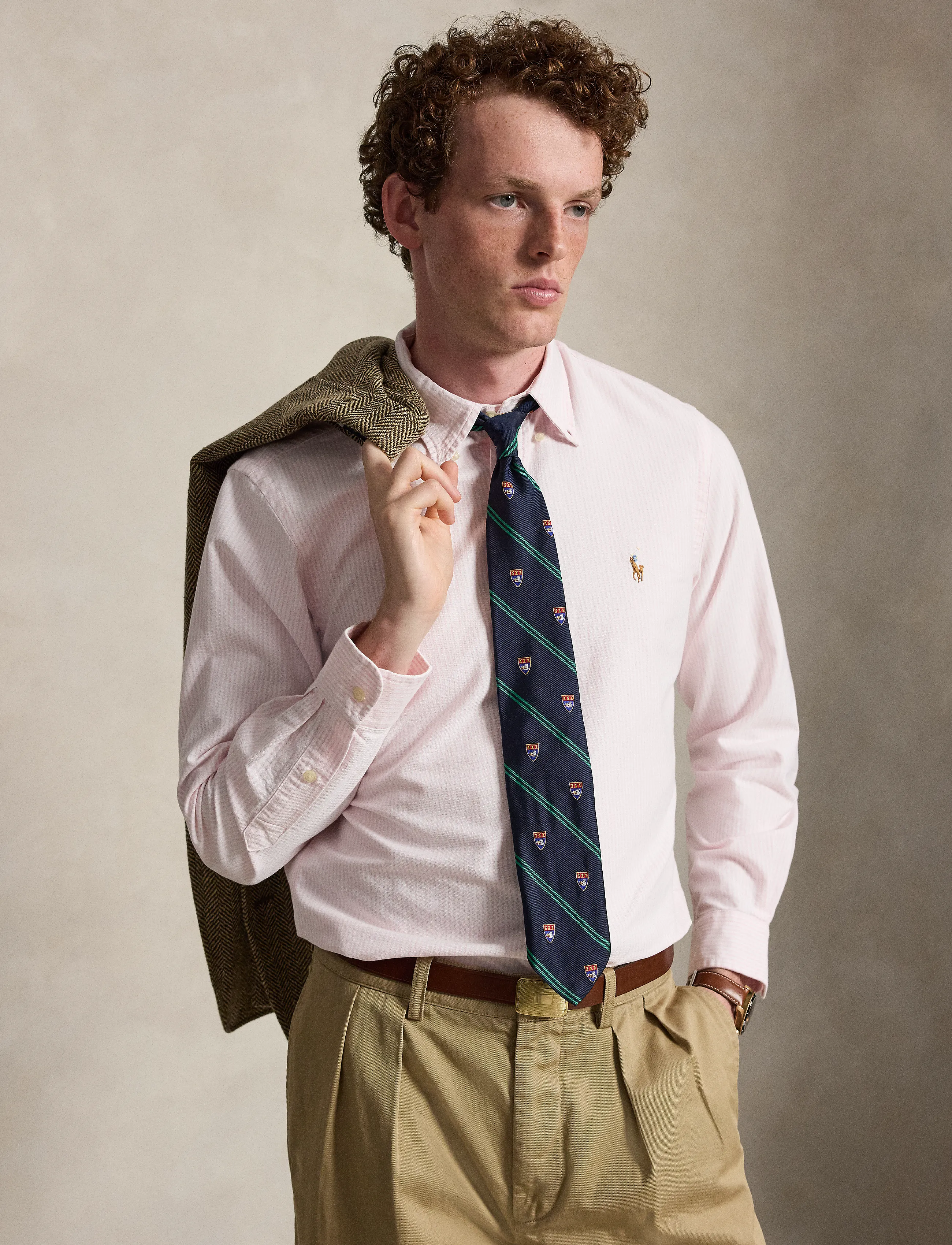 Polo Ralph Lauren Custom Fit Striped Oxford Shirt - Hemden - 6636B CARMEL PINK / pink/rose