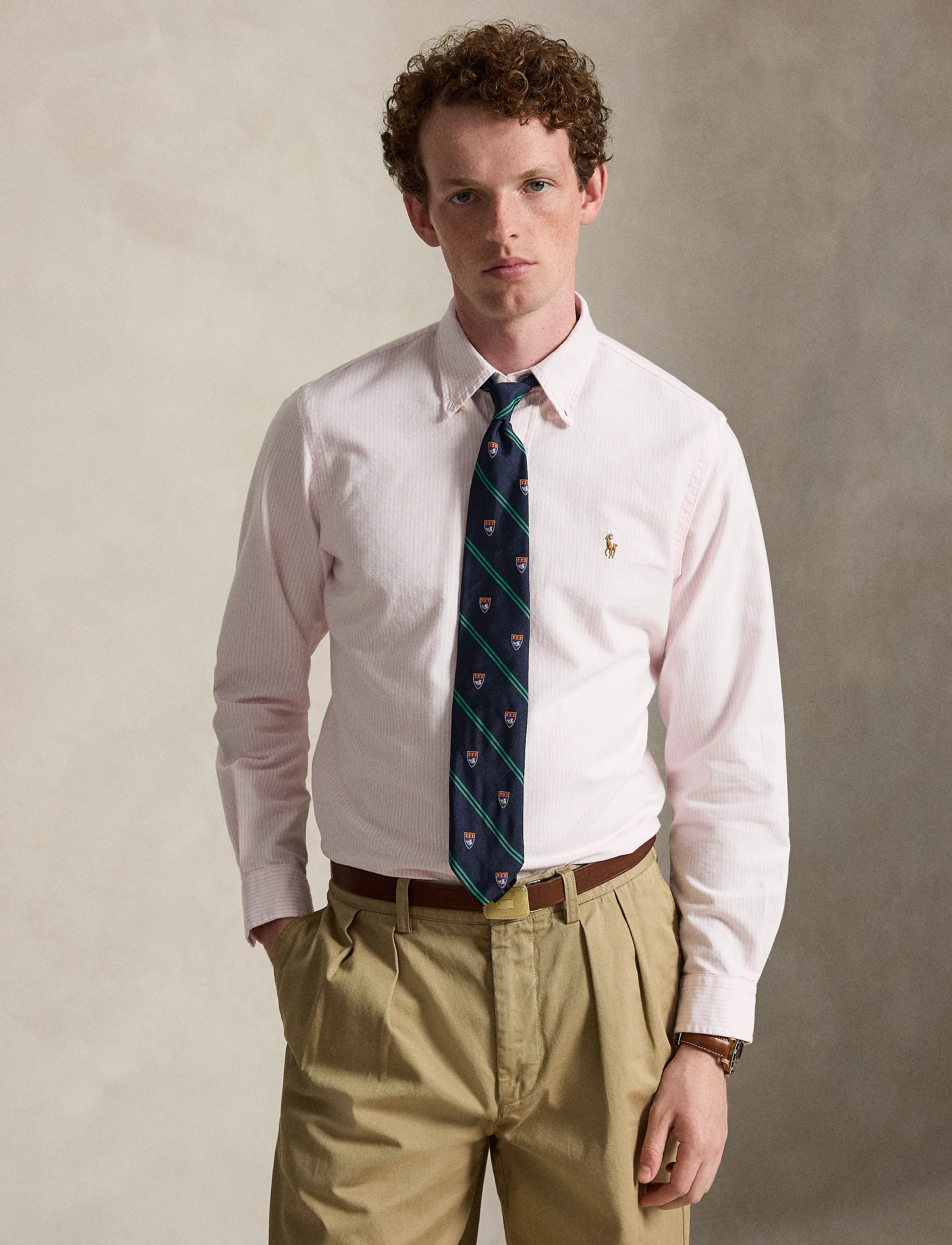 Polo Ralph Lauren - Custom Fit Striped Oxford Shirt - casual hemden - 6636b carmel pink - 4