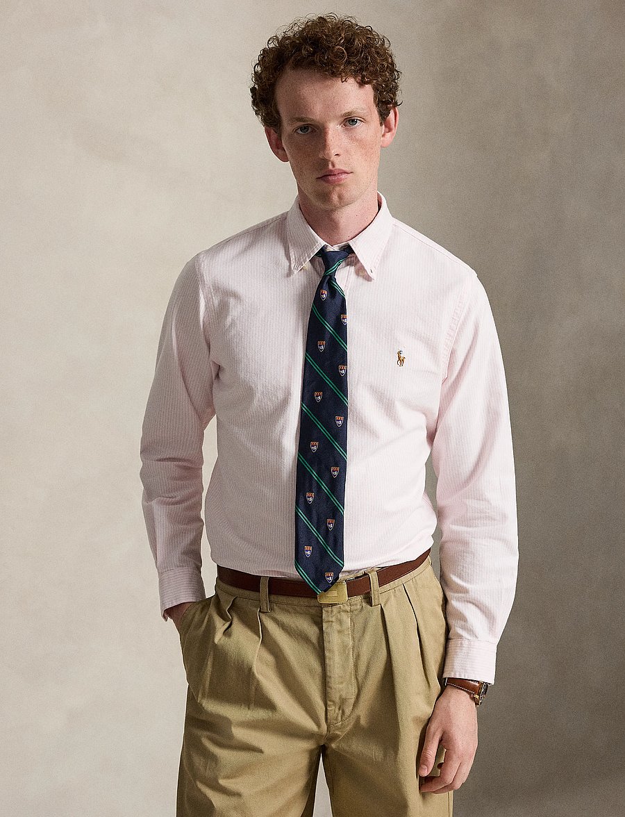 Polo Ralph Lauren - Custom Fit Striped Oxford Shirt - casual hemden - 6636b carmel pink - 4