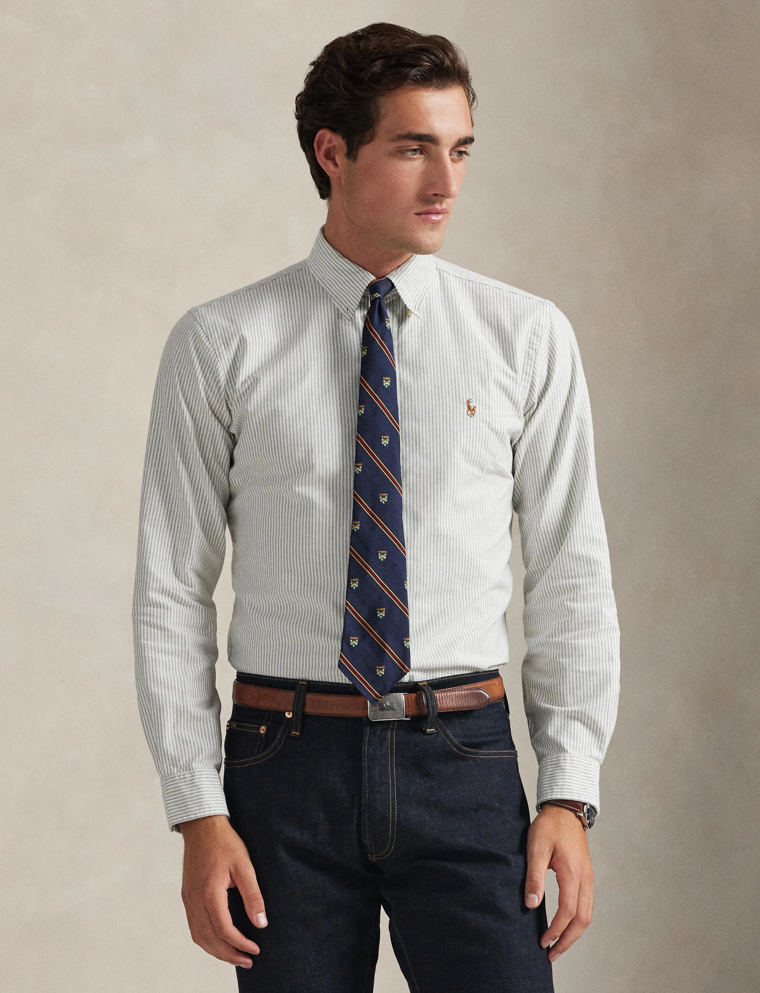 Polo Ralph Lauren - Custom Fit Striped Oxford Shirt - gestreifte hemden - 6636j shamrock/wh - 3