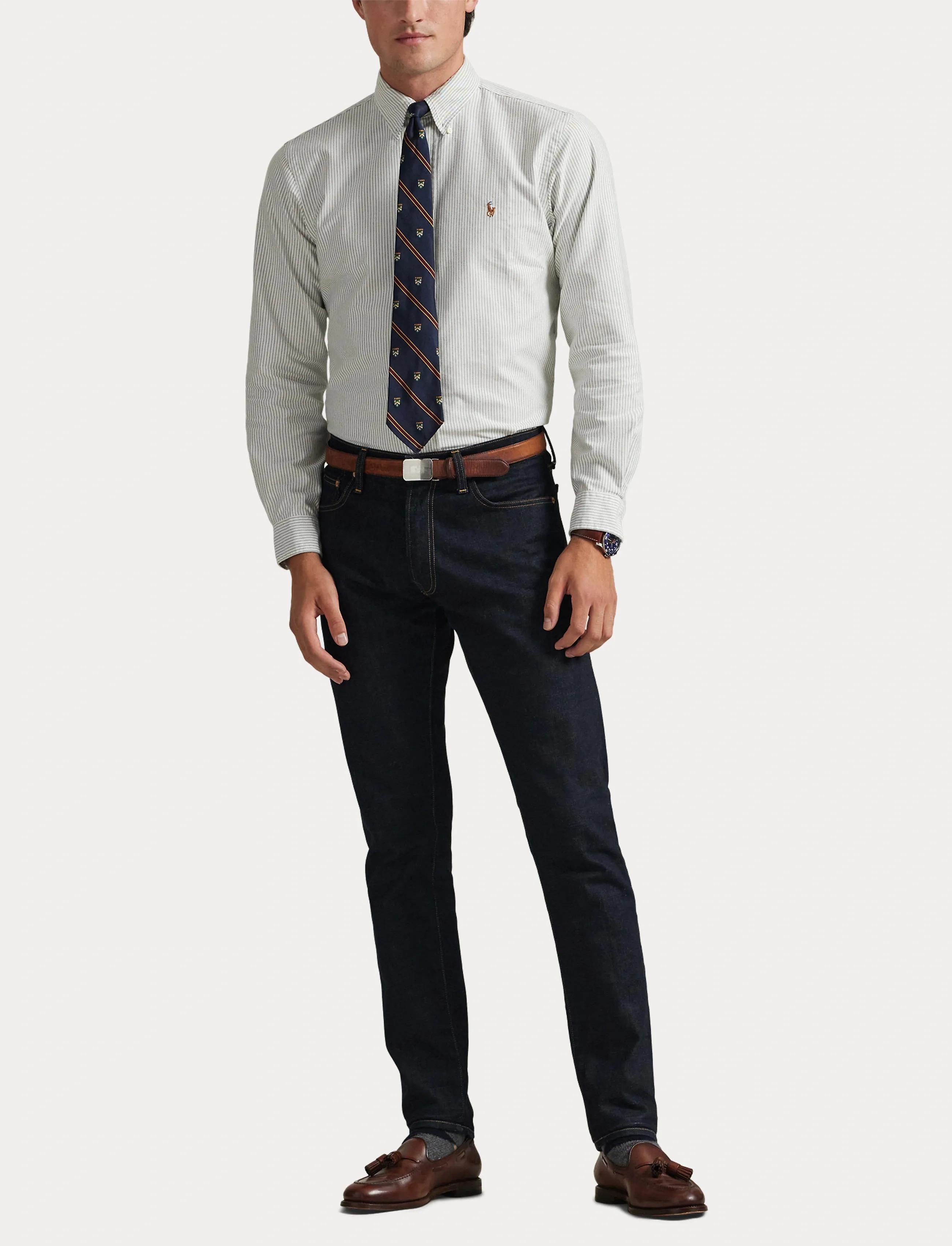 Polo Ralph Lauren - Custom Fit Striped Oxford Shirt - gestreifte hemden - 6636j shamrock/wh - 4
