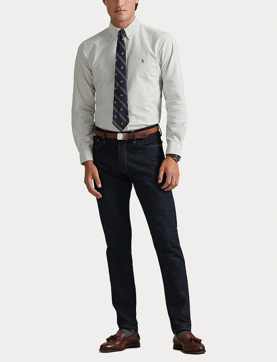 Polo Ralph Lauren - Custom Fit Striped Oxford Shirt - gestreifte hemden - 6636j shamrock/wh - 4