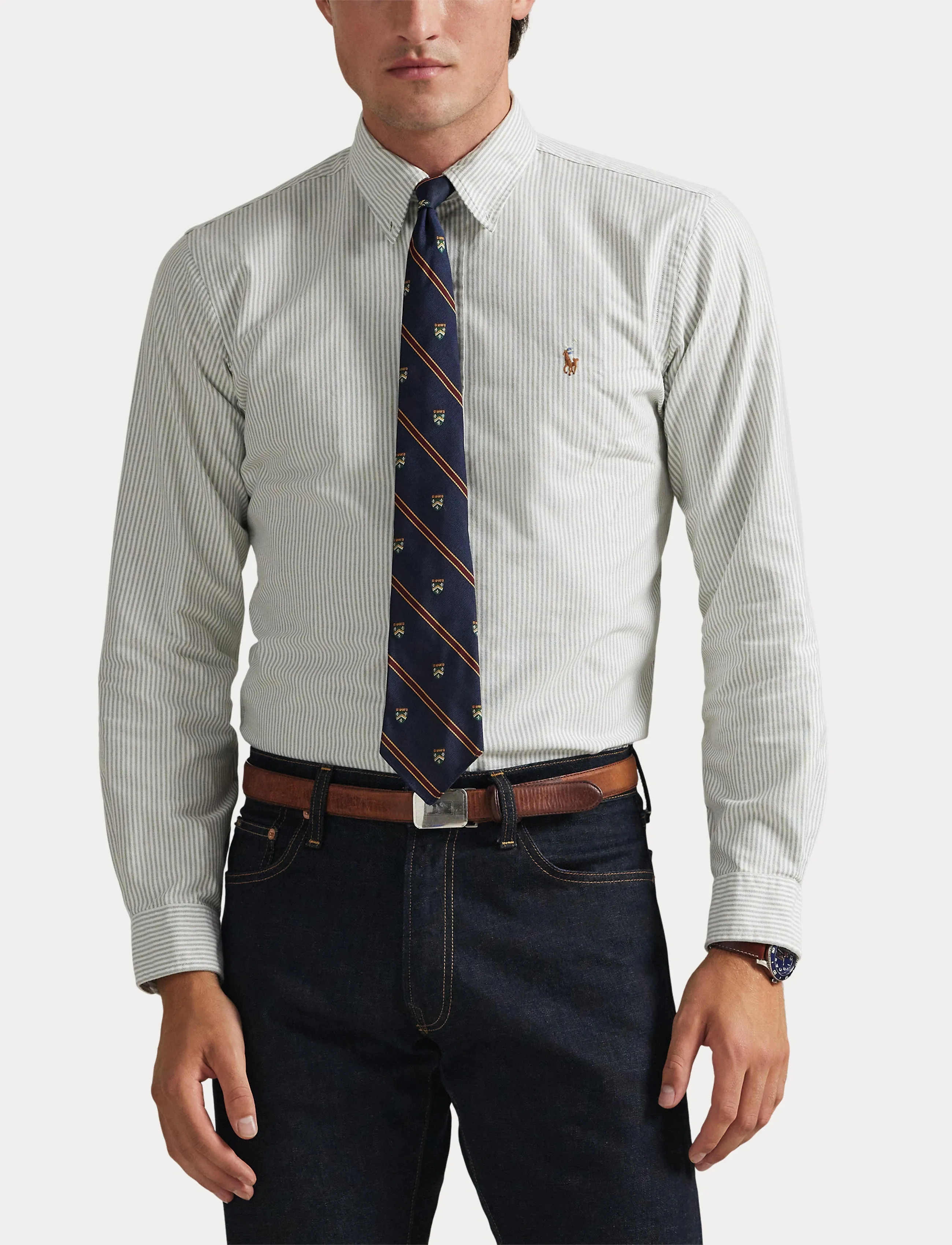 Polo Ralph Lauren - Custom Fit Striped Oxford Shirt - gestreifte hemden - 6636j shamrock/wh - 5