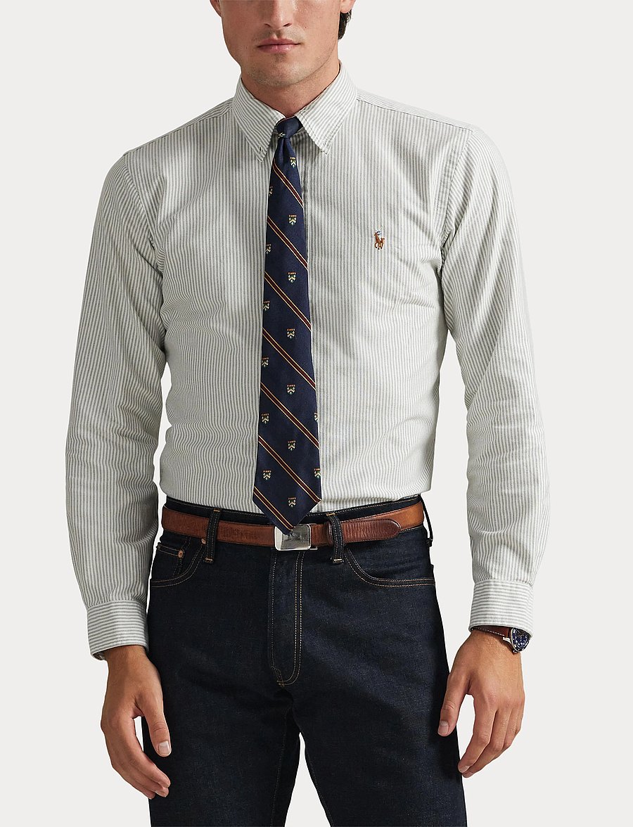 Polo Ralph Lauren - Custom Fit Striped Oxford Shirt - gestreifte hemden - 6636j shamrock/wh - 5