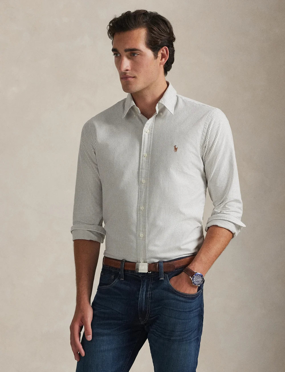 Polo Ralph Lauren - Custom Fit Striped Oxford Shirt - basic skjortor - 6636k pale russet - 3