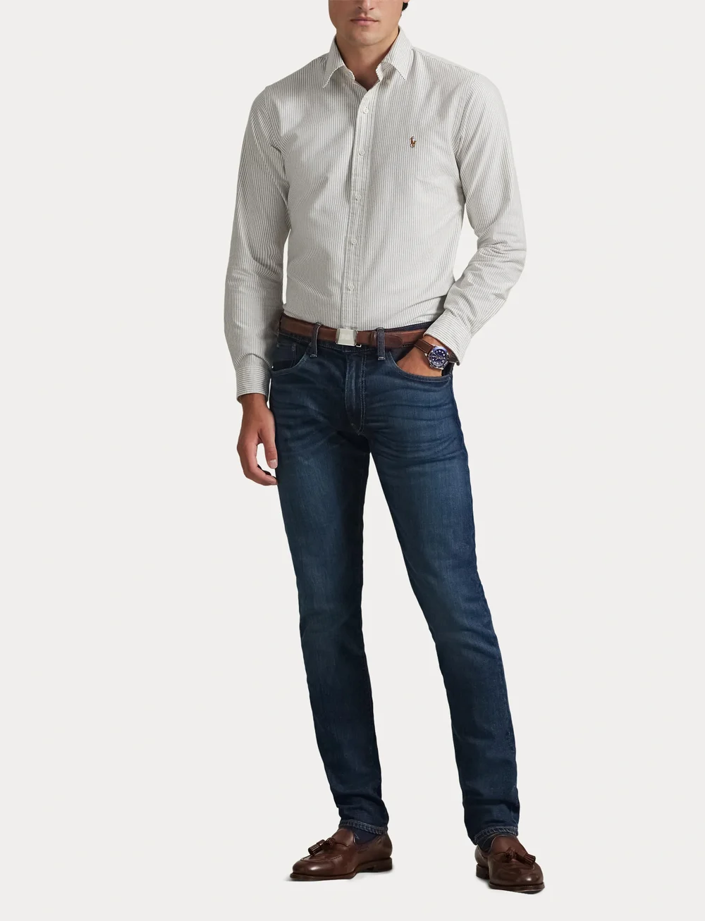 Polo Ralph Lauren - Custom Fit Striped Oxford Shirt - basic skjortor - 6636k pale russet - 4