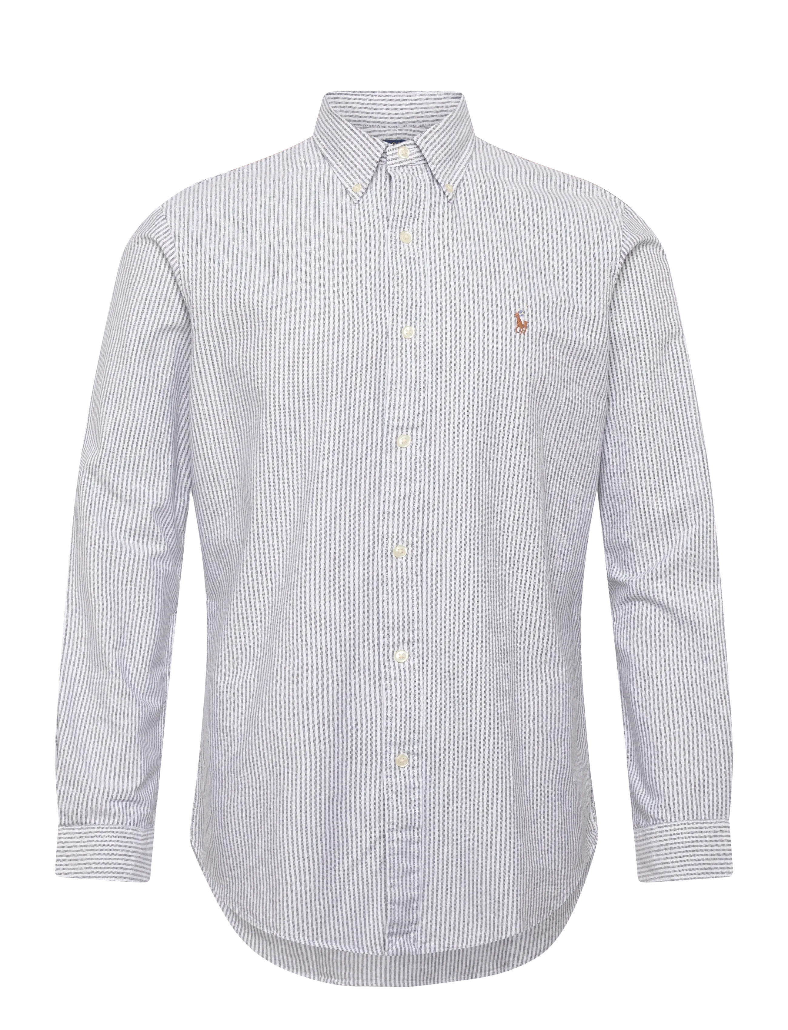 Custom Fit Striped Oxford Shirt - 6636O SLATE/WHITE
