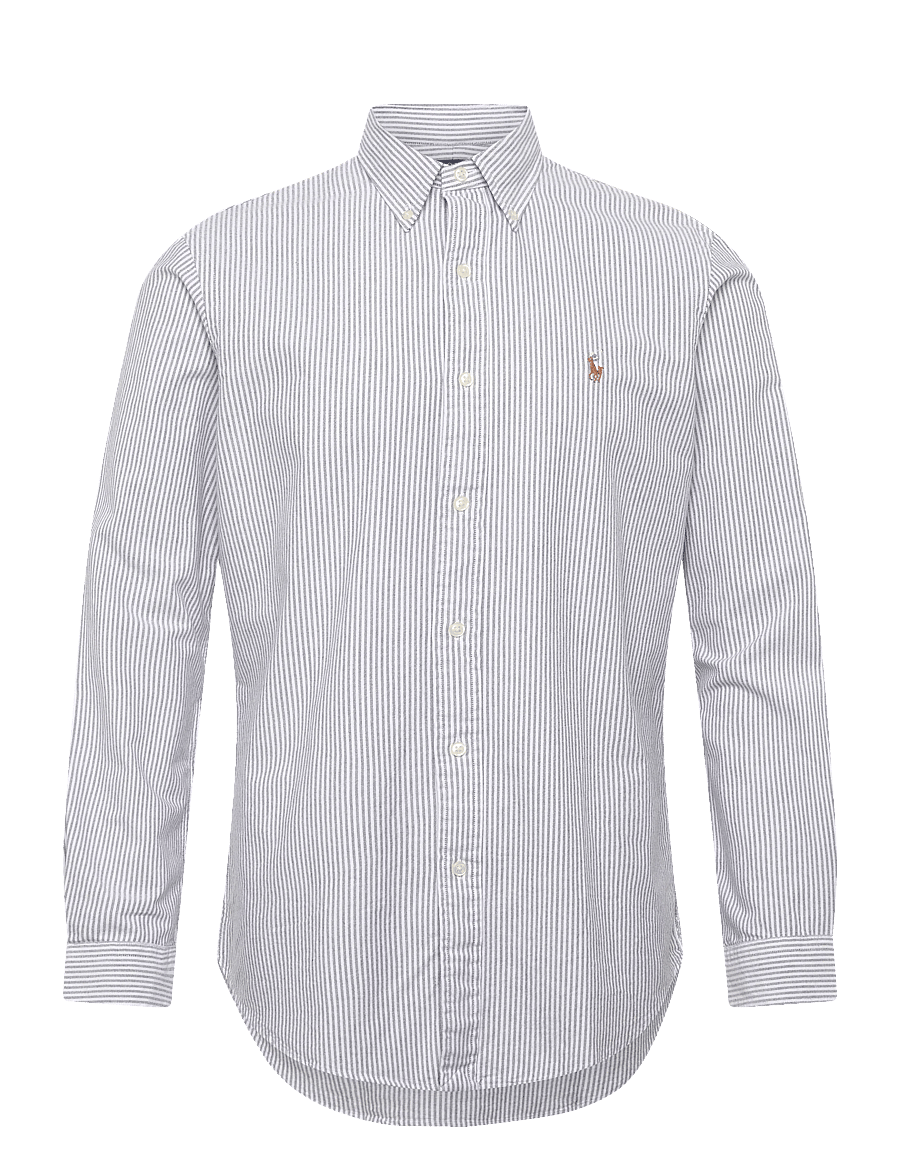 Polo Ralph Lauren - Custom Fit Striped Oxford Shirt - striped shirts - 6636o slate/white - 0