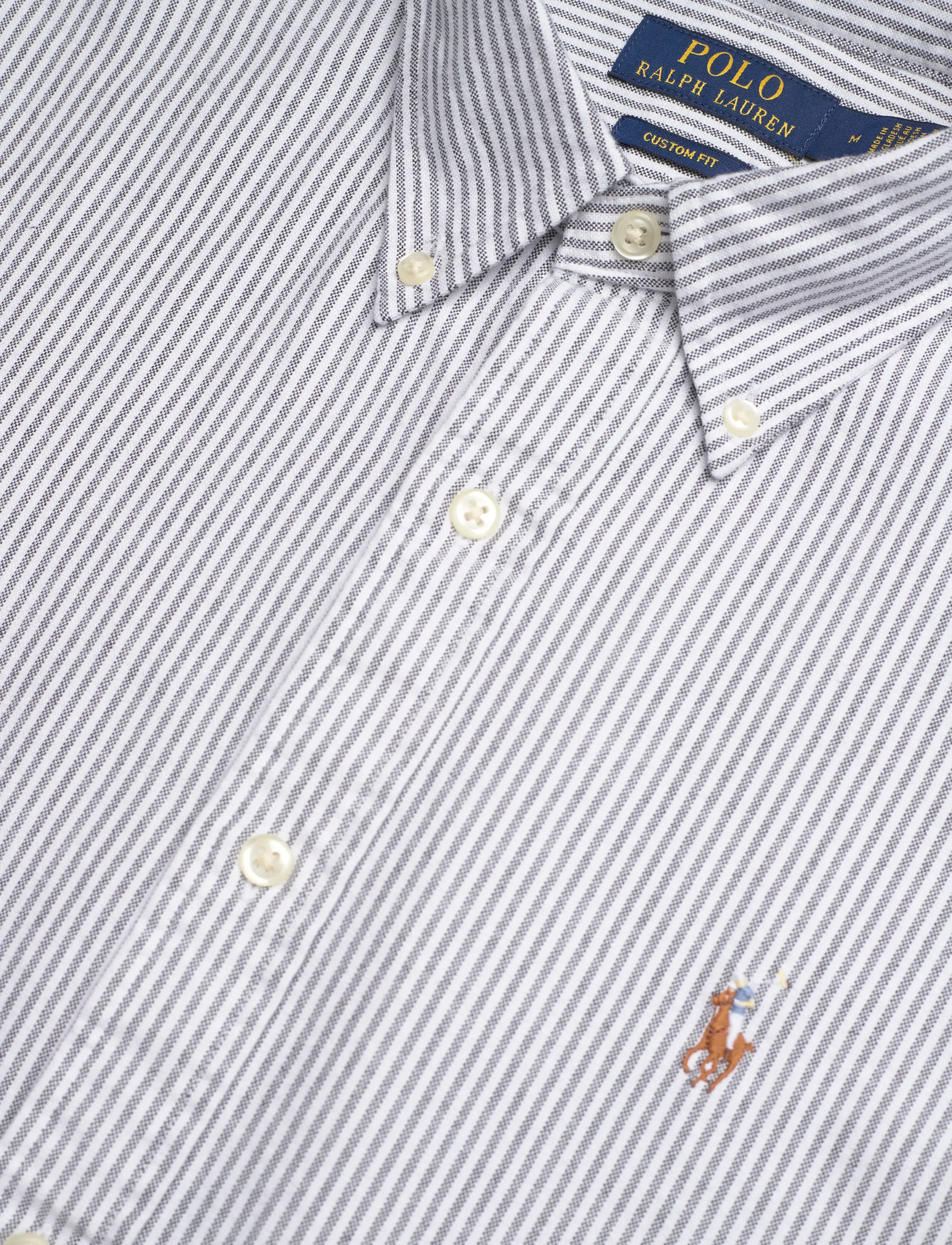 Polo Ralph Lauren - Custom Fit Striped Oxford Shirt - striped shirts - 6636o slate/white - 3