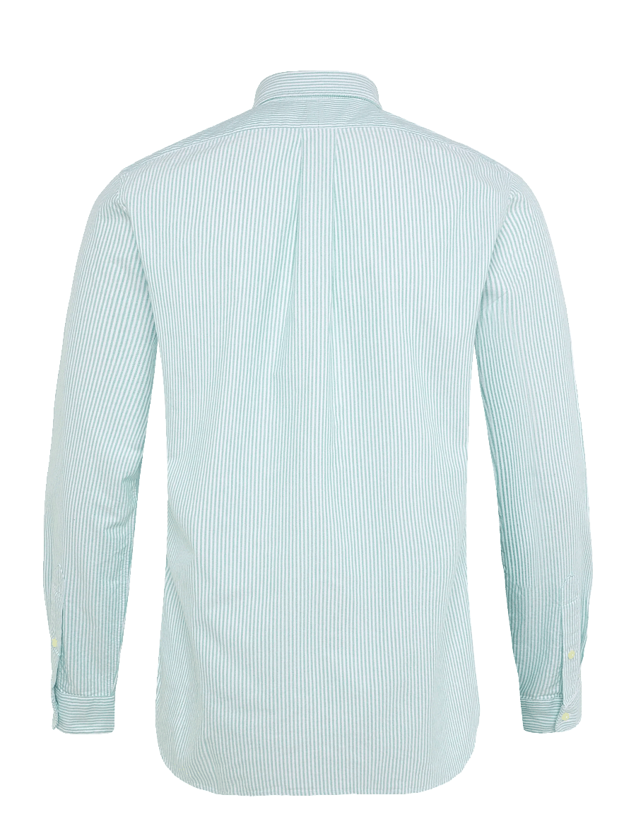 Polo Ralph Lauren - Custom Fit Striped Oxford Shirt - randiga skjortor - 6636t scarab gree - 2