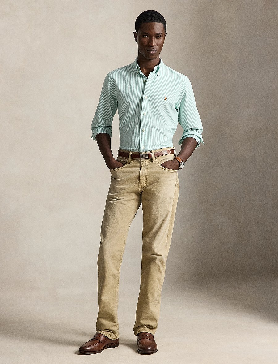 Polo Ralph Lauren - Custom Fit Striped Oxford Shirt - randiga skjortor - 6636t scarab gree - 0