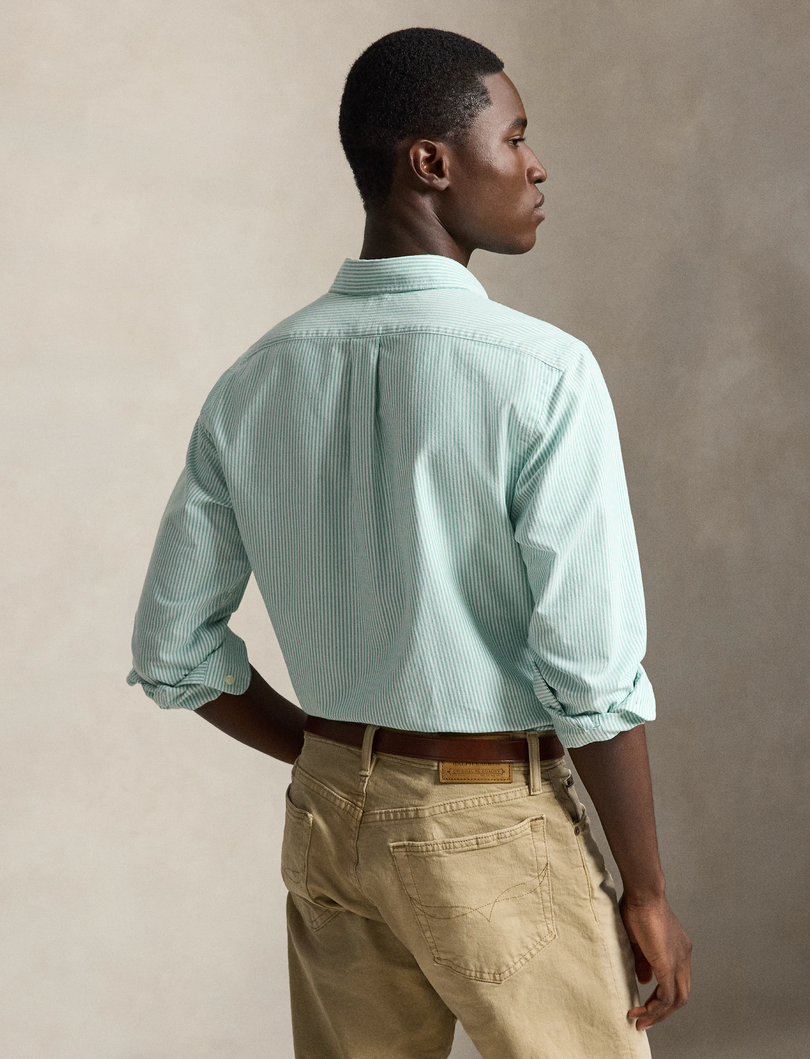 Polo Ralph Lauren - Custom Fit Striped Oxford Shirt - randiga skjortor - 6636t scarab gree - 3