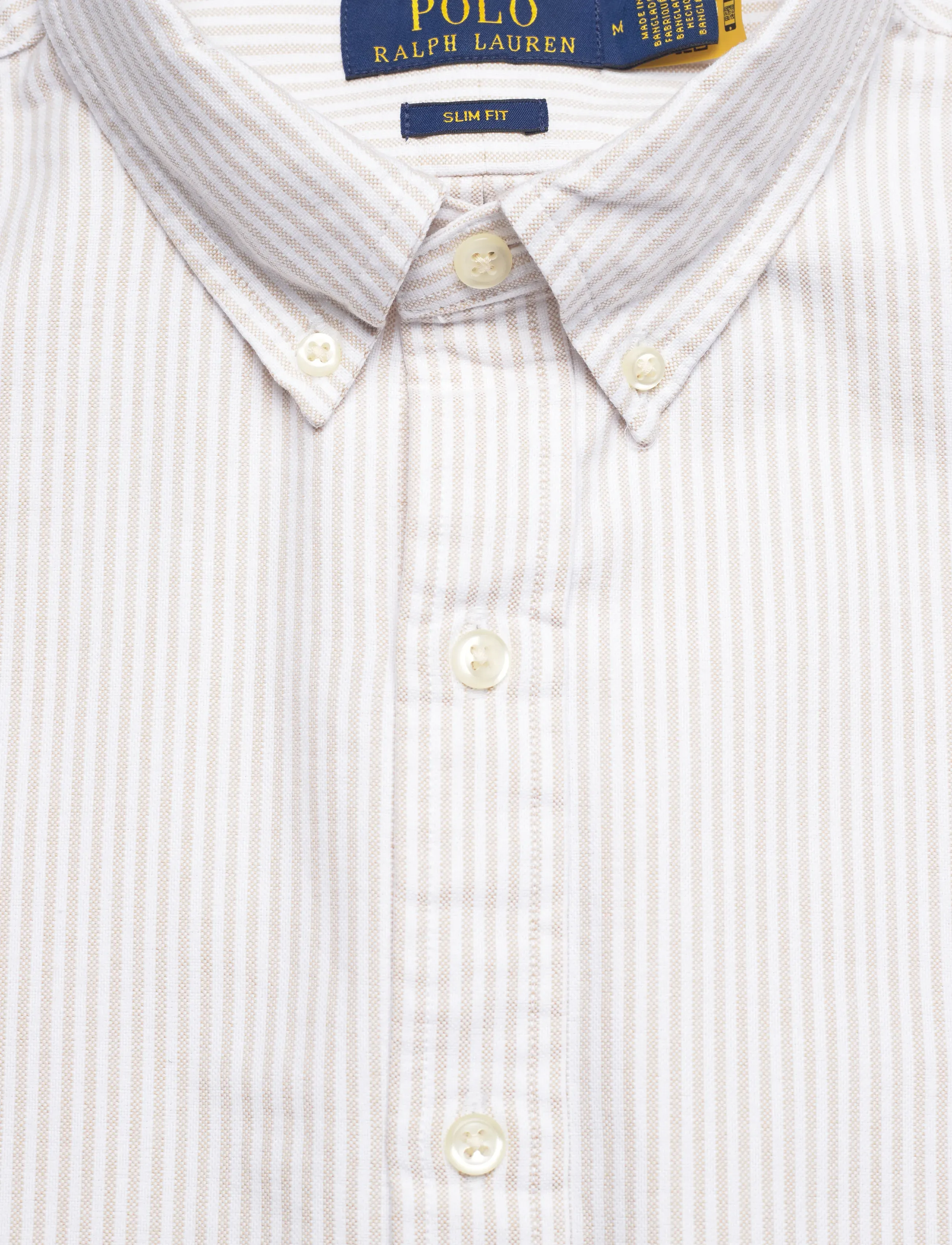 Polo Ralph Lauren - Slim Fit Striped Oxford Shirt - stribede skjorter - 6636g coastal bei - 4