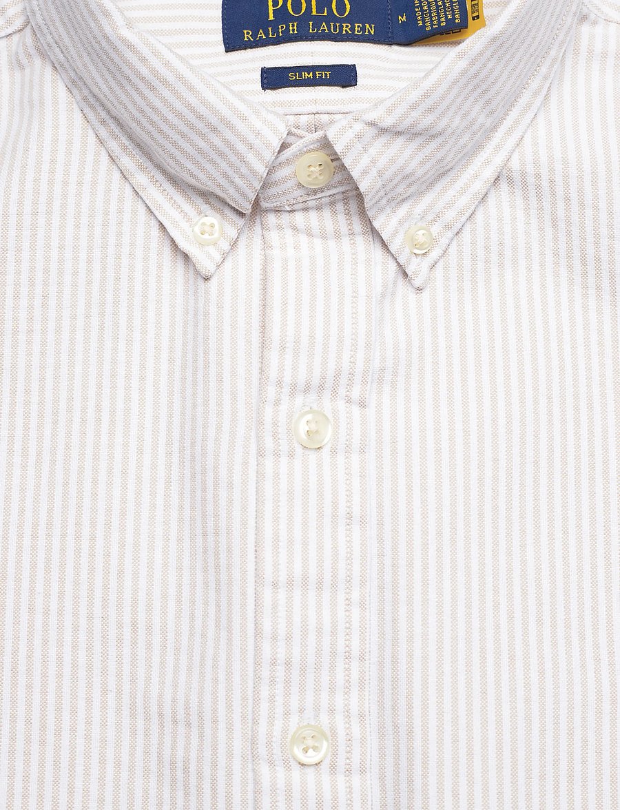 Polo Ralph Lauren - Slim Fit Striped Oxford Shirt - stribede skjorter - 6636g coastal bei - 4