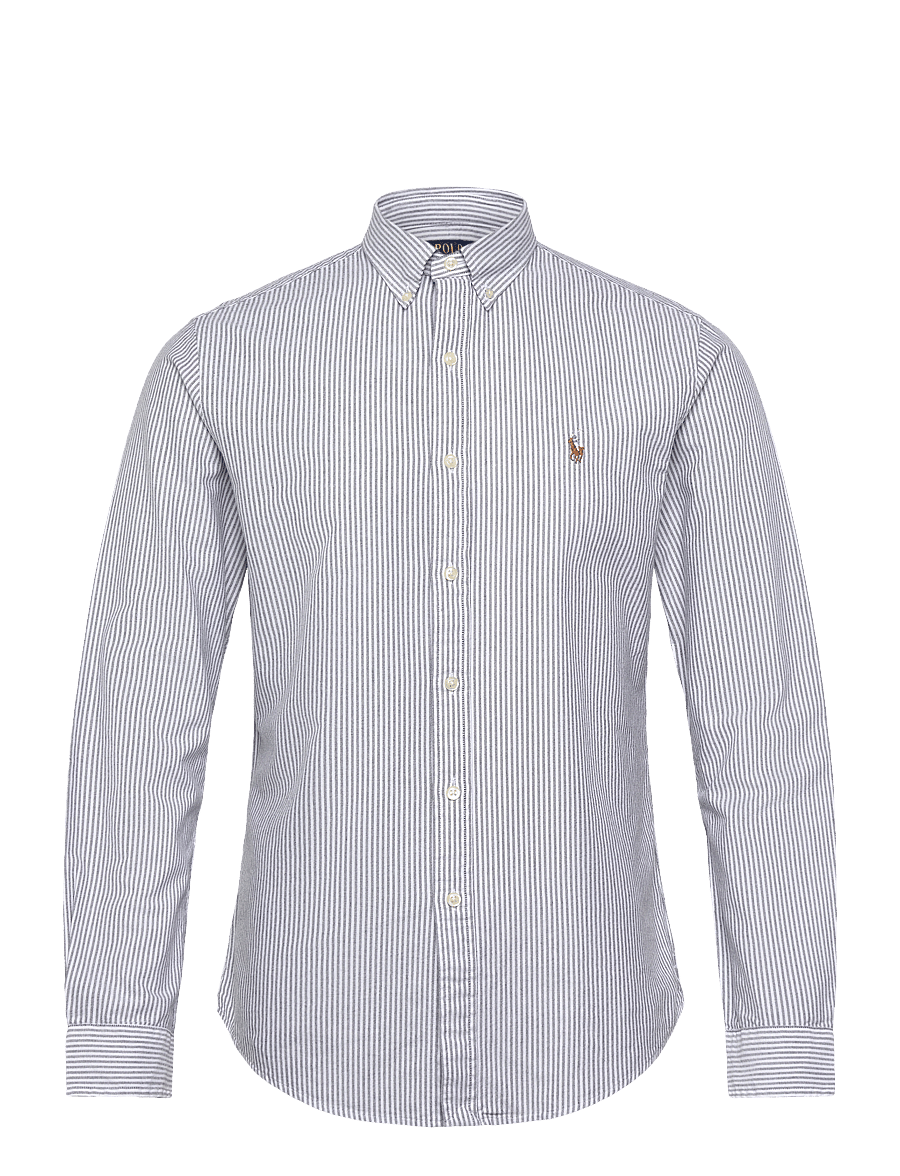 Polo Ralph Lauren - Slim Fit Striped Oxford Shirt - stribede skjorter - 6636o slate/white - 0
