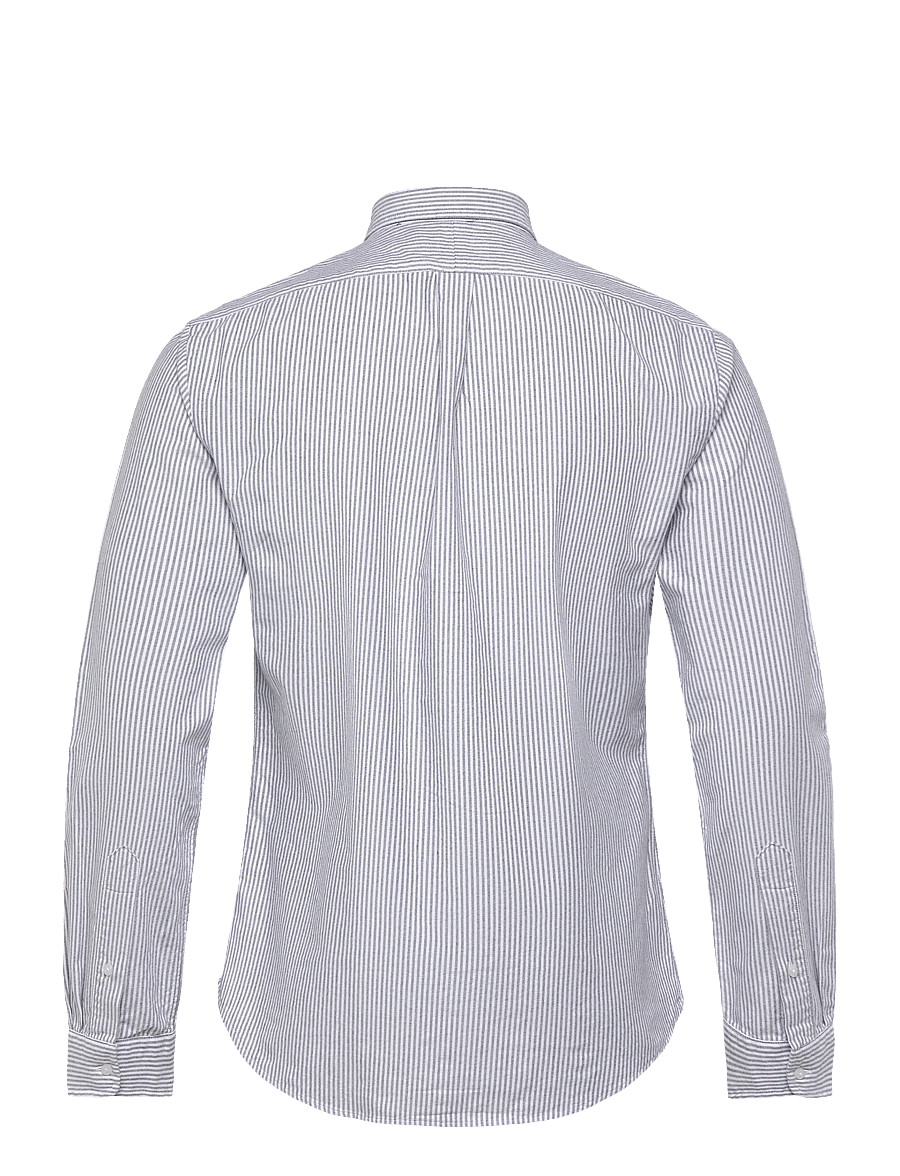 Polo Ralph Lauren - Slim Fit Striped Oxford Shirt - stribede skjorter - 6636o slate/white - 1