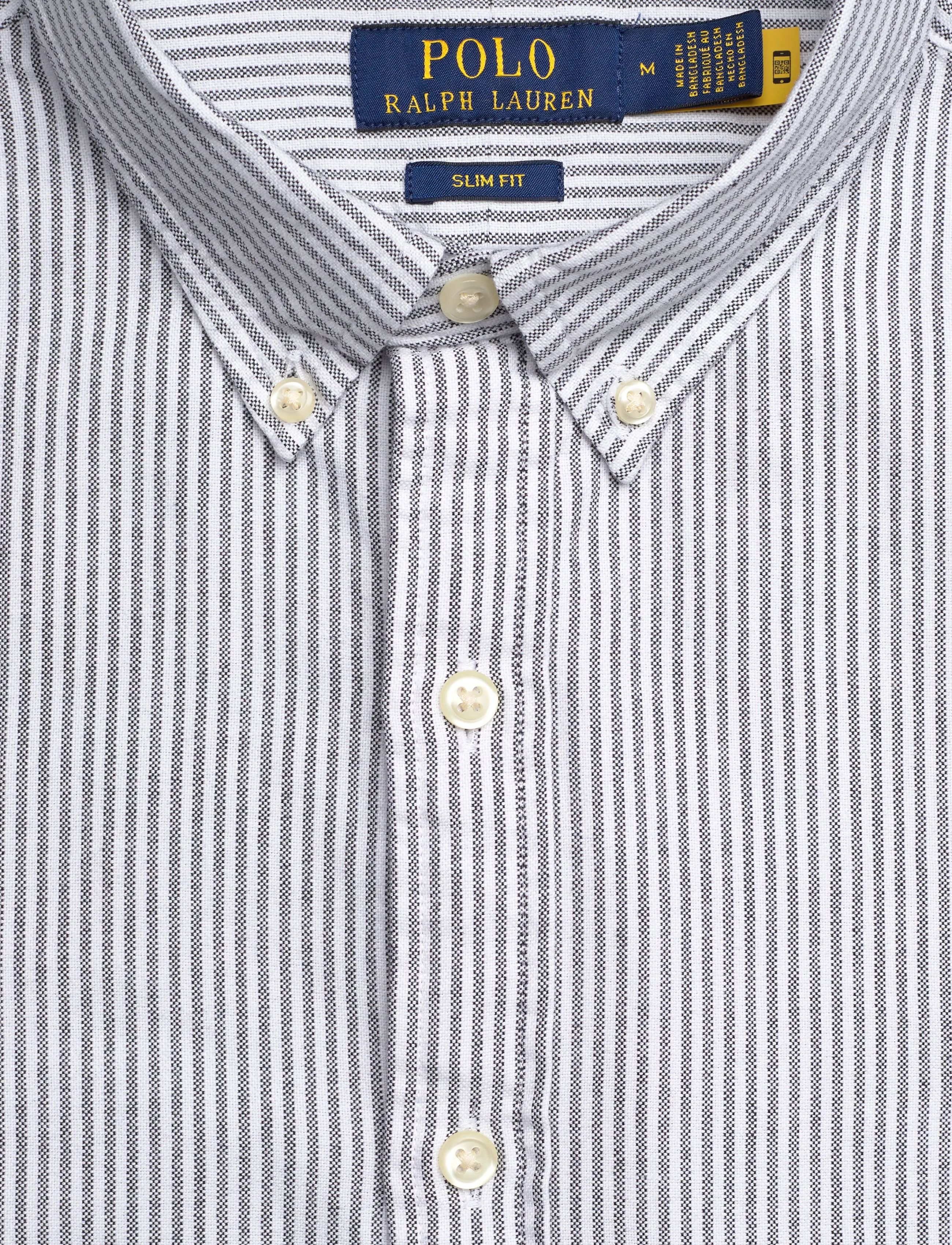 Polo Ralph Lauren - Slim Fit Striped Oxford Shirt - stribede skjorter - 6636o slate/white - 2