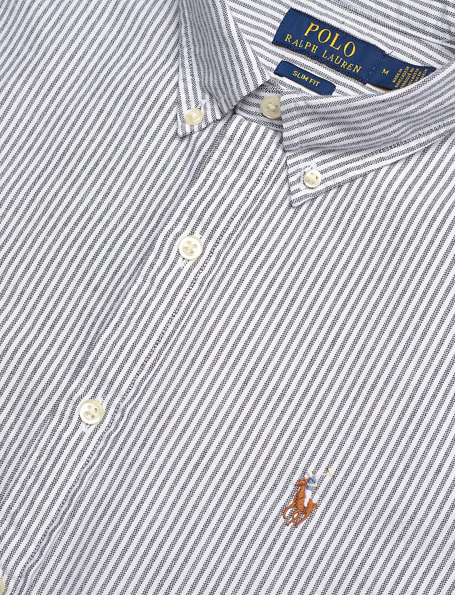 Polo Ralph Lauren - Slim Fit Striped Oxford Shirt - stribede skjorter - 6636o slate/white - 3