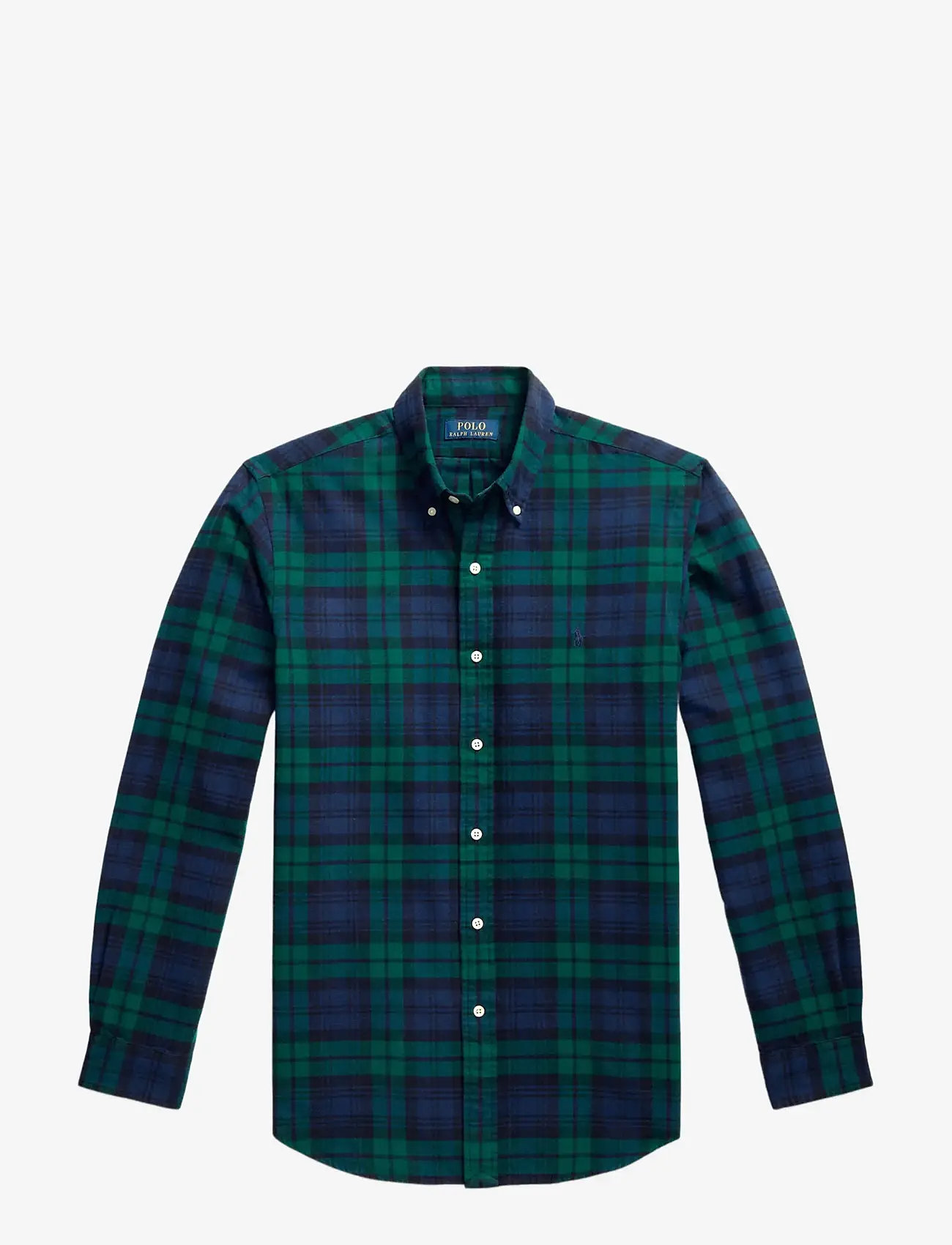 Polo Ralph Lauren - Custom Fit Plaid Brushed Oxford Shirt - basic skjorter - 5753 navy/green m - 1