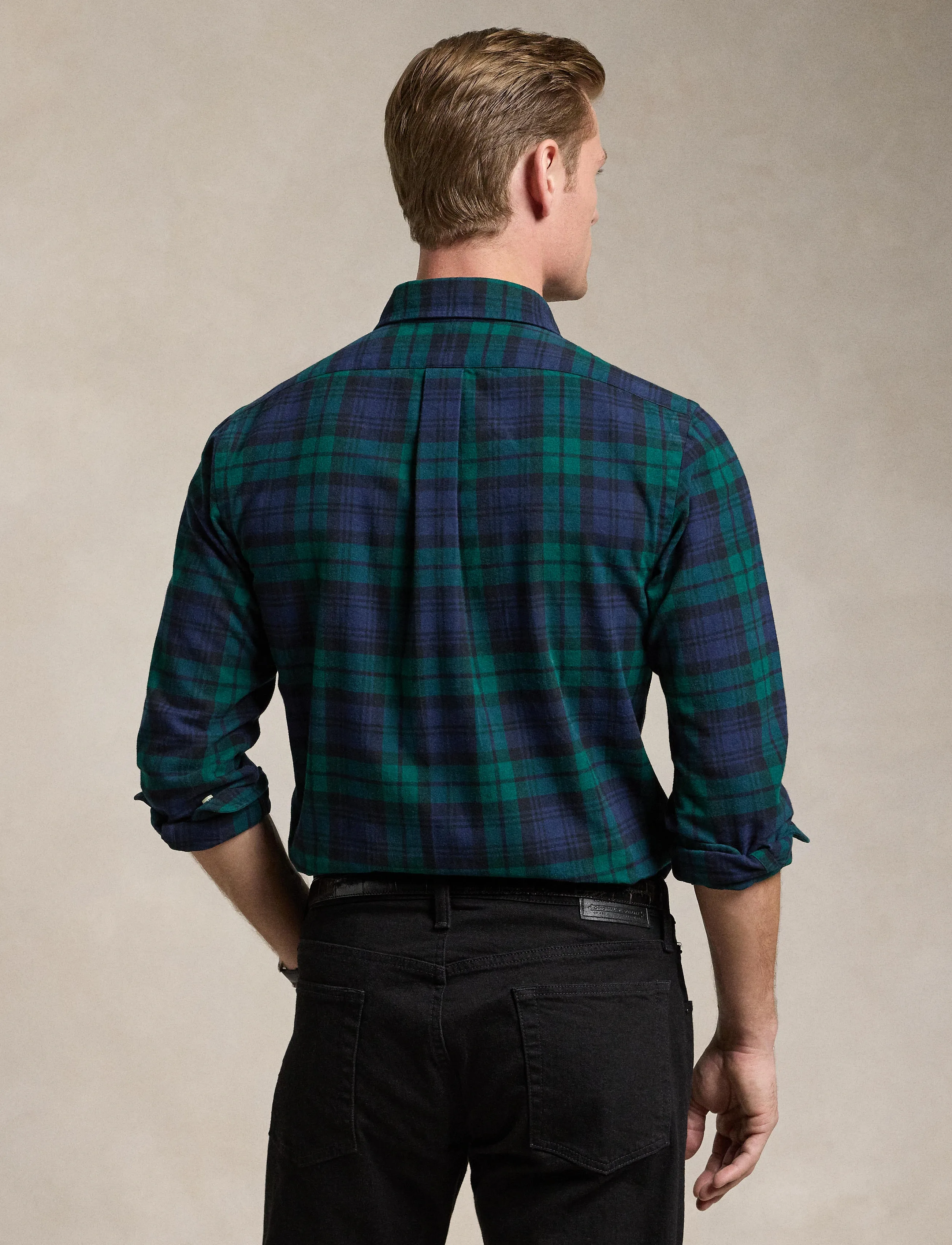 Polo Ralph Lauren - Custom Fit Plaid Brushed Oxford Shirt - 5753 navy/green m - 2