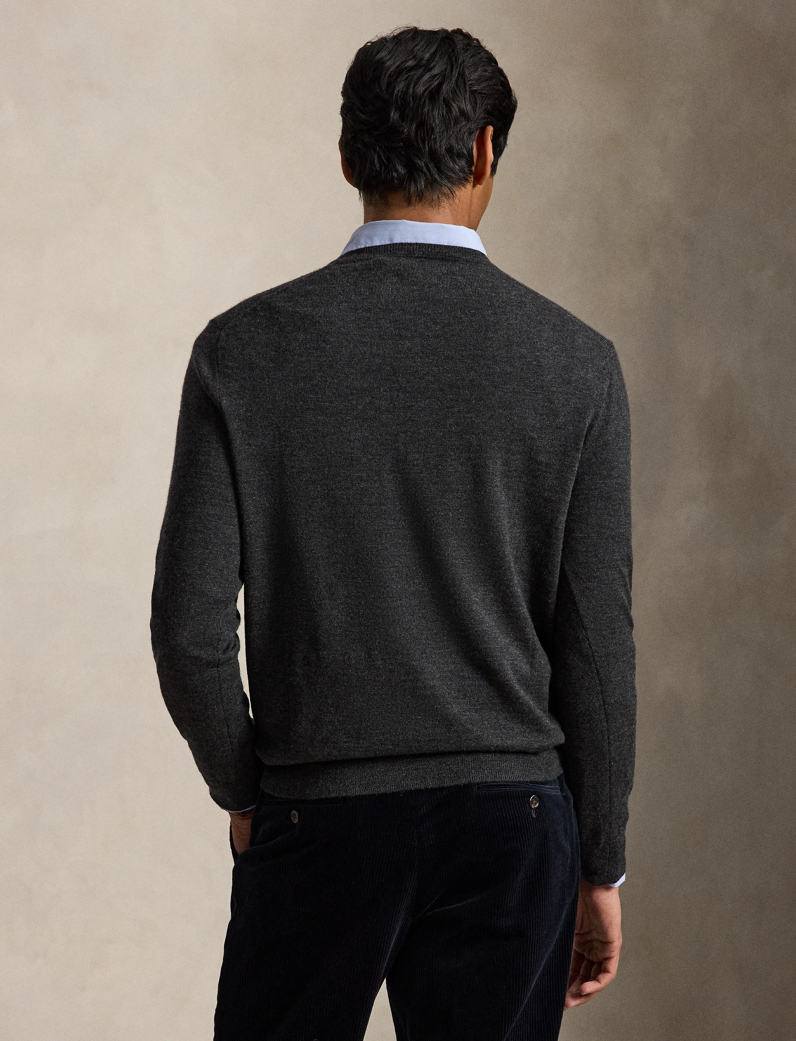 Polo Ralph Lauren - Washable Wool Crewneck Sweater - round necks - dark granite hthr - 3