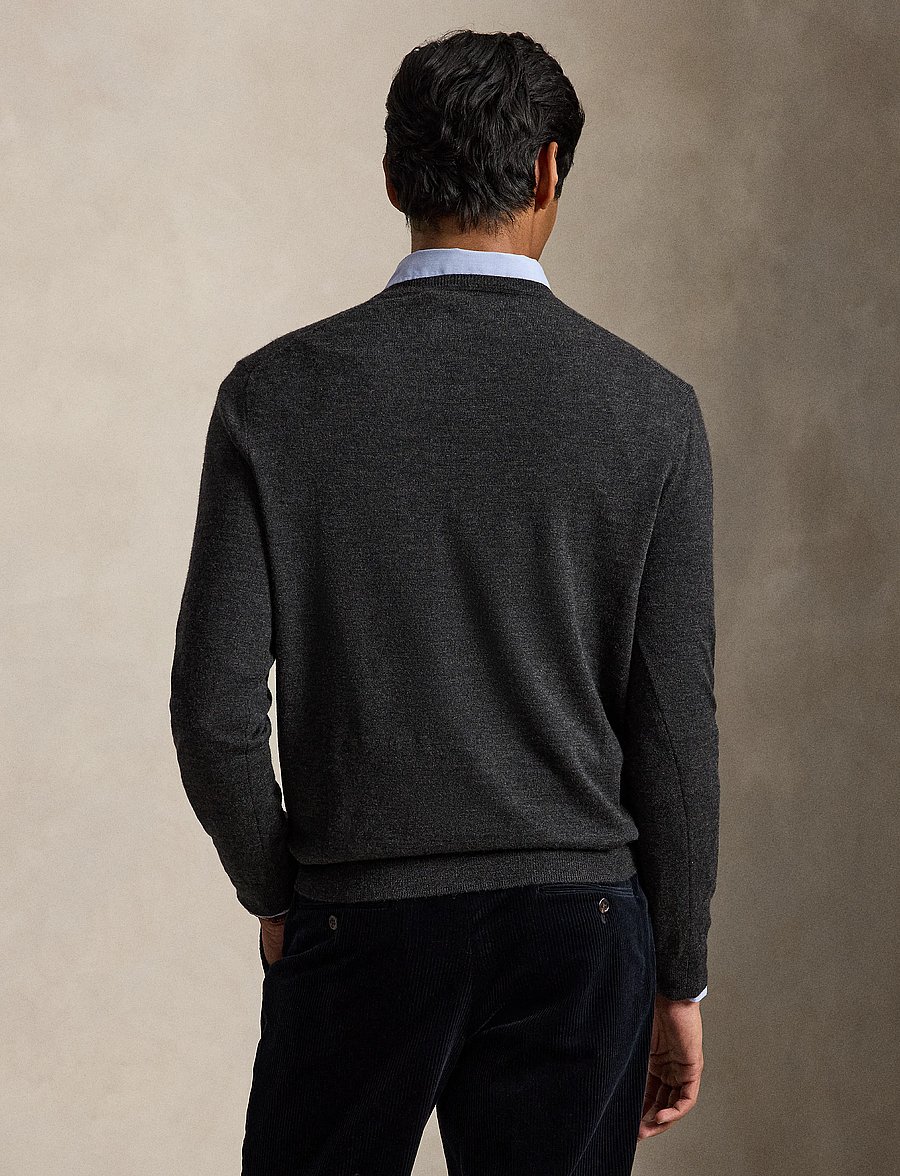 Polo Ralph Lauren - Washable Wool Crewneck Sweater - round necks - dark granite hthr - 3