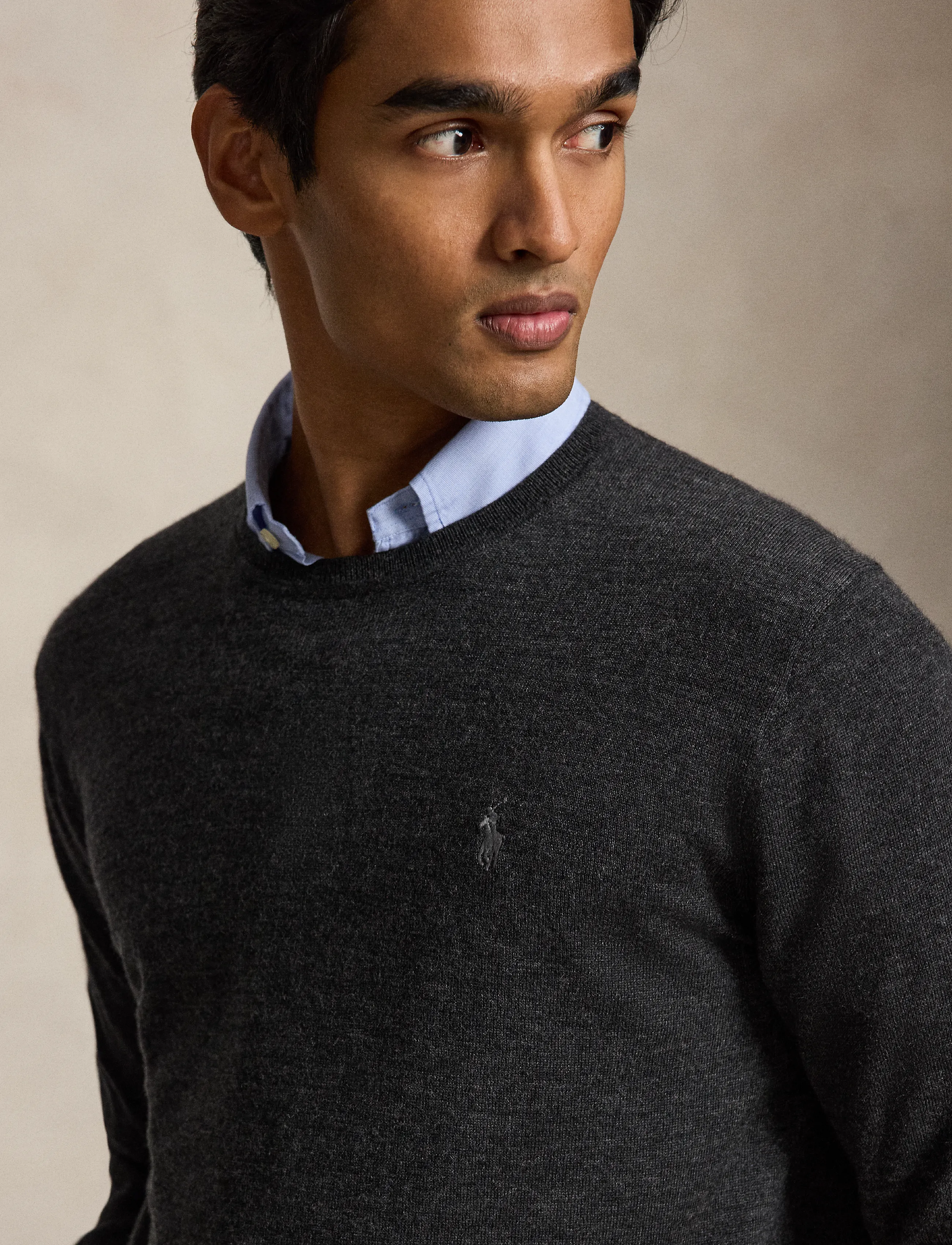Polo Ralph Lauren - Washable Wool Crewneck Sweater - round necks - dark granite hthr - 5