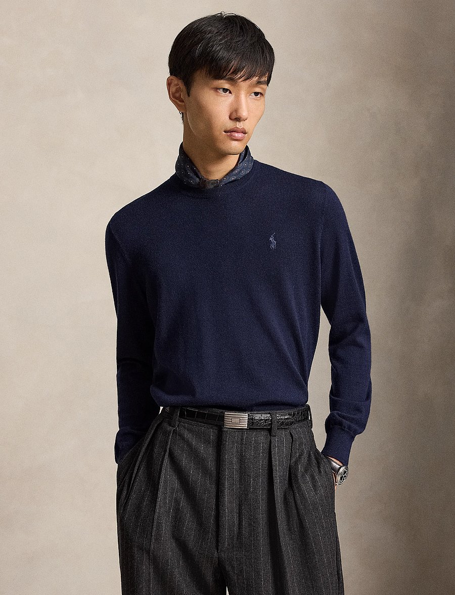 Polo Ralph Lauren - Washable Wool Crewneck Sweater - Ümara kaelusega - hunter navy - 1
