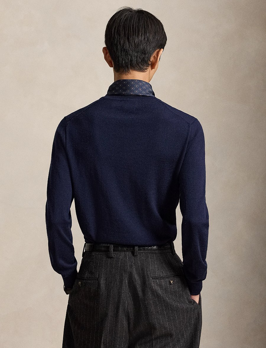 Polo Ralph Lauren - Washable Wool Crewneck Sweater - Ümara kaelusega - hunter navy - 4