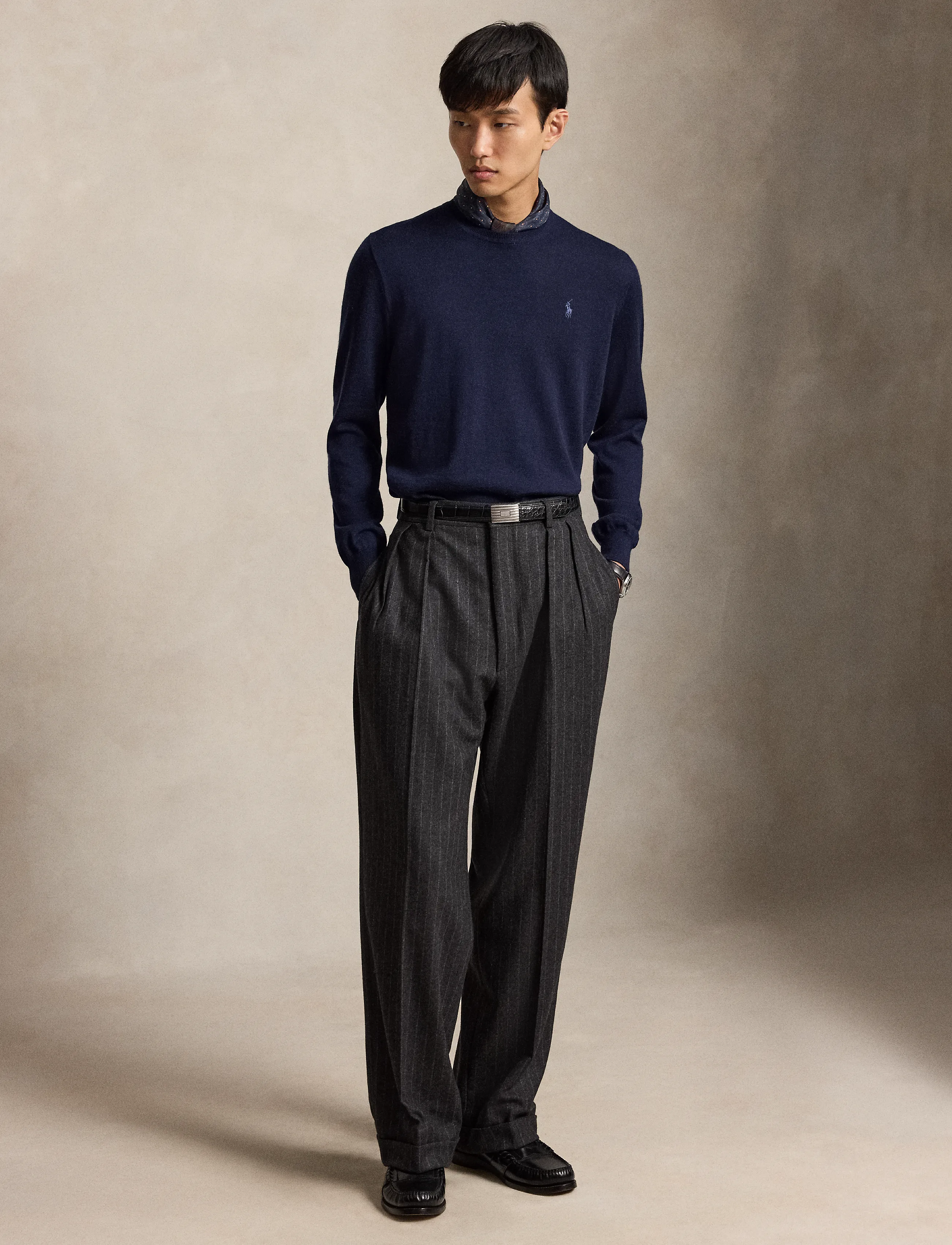 Polo Ralph Lauren - Washable Wool Crewneck Sweater - Ümara kaelusega - hunter navy - 5