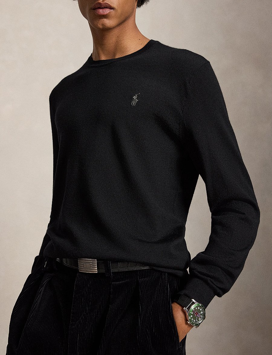 Polo Ralph Lauren - Washable Wool Crewneck Sweater - Ümara kaelusega - polo black - 3