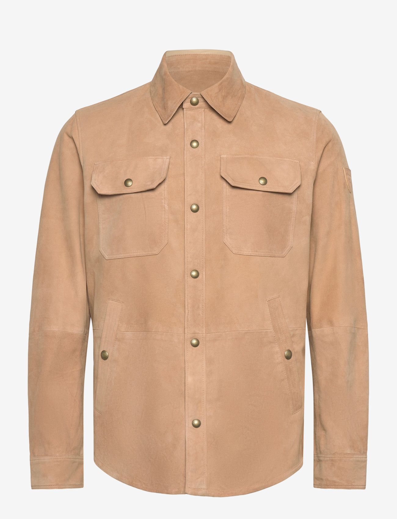 Polo Ralph Lauren - Reversible Suede-Taffeta Shirt Jacket - leichte jacken - vintage khaki/dun - 0