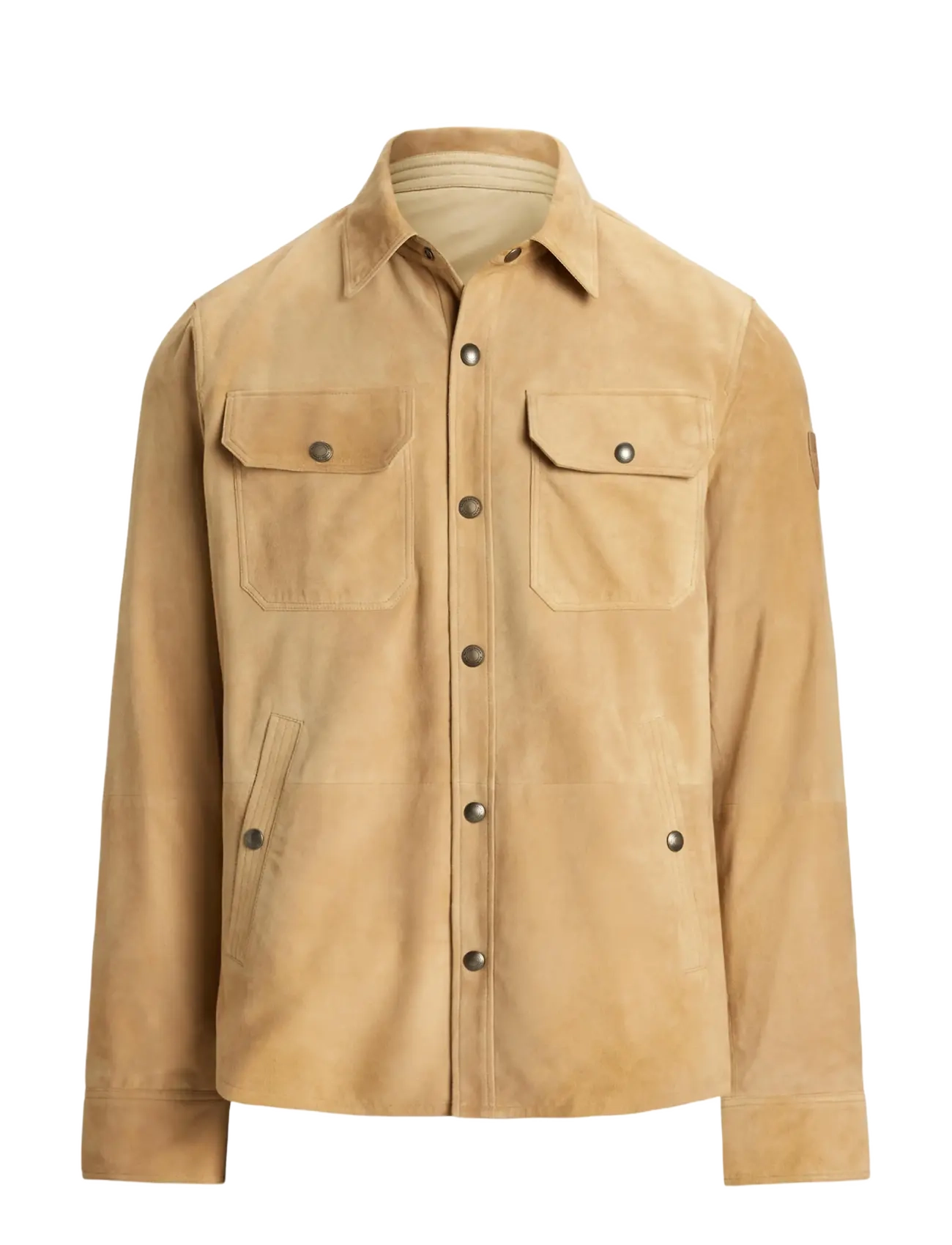Polo Ralph Lauren - Reversible Suede-Taffeta Shirt Jacket - leichte jacken - vintage khaki/dun - 1