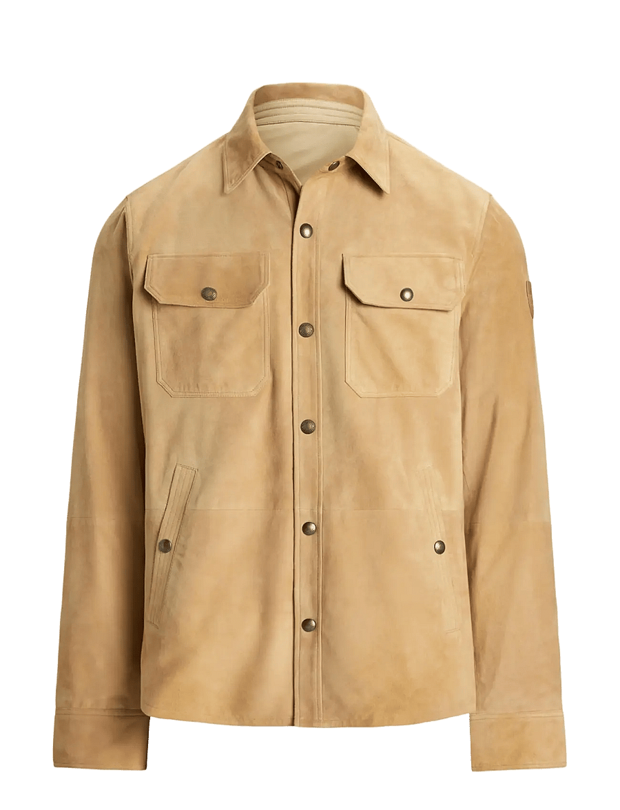 Polo Ralph Lauren - Reversible Suede-Taffeta Shirt Jacket - leichte jacken - vintage khaki/dun - 1