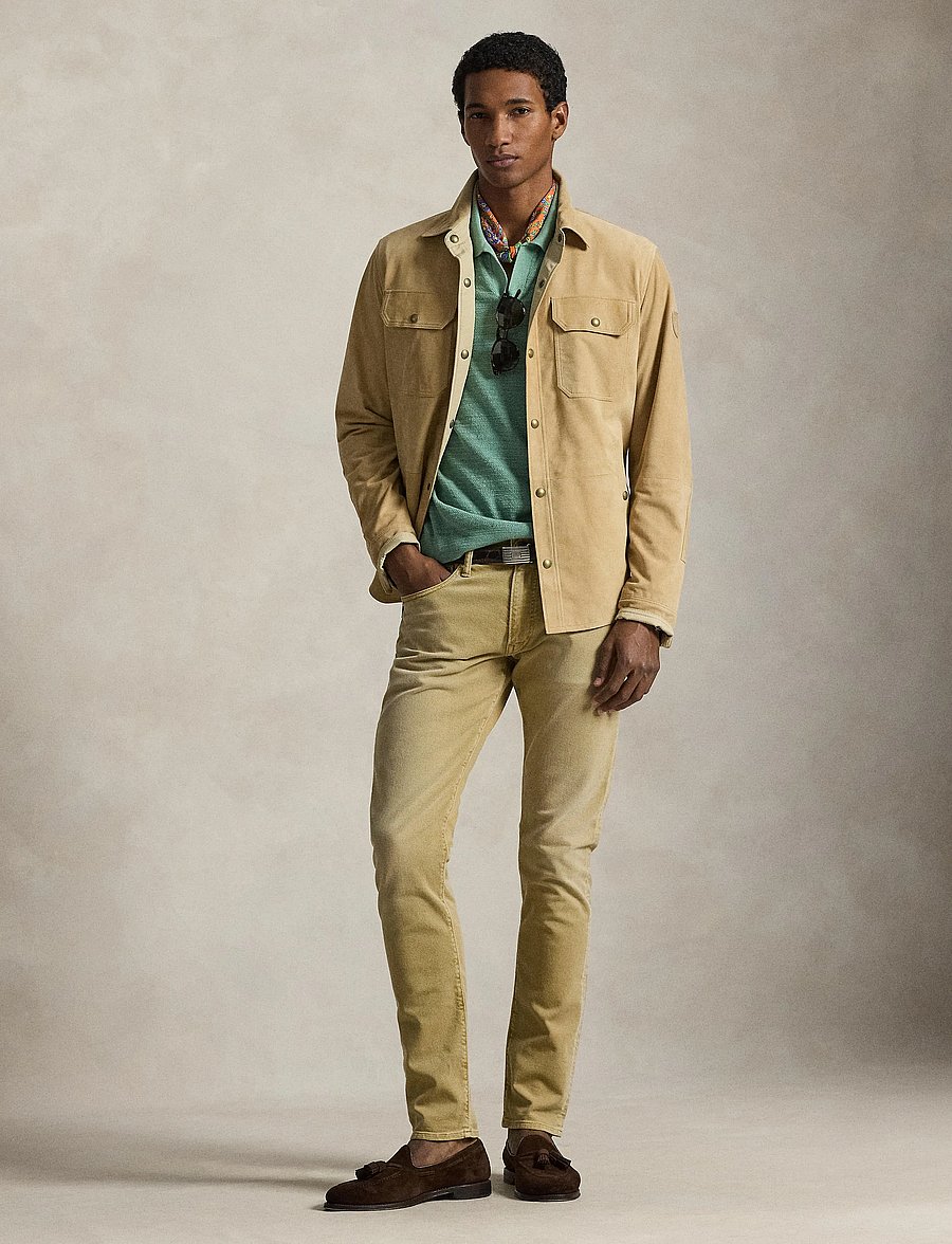 Polo Ralph Lauren - Reversible Suede-Taffeta Shirt Jacket - leichte jacken - vintage khaki/dun - 0