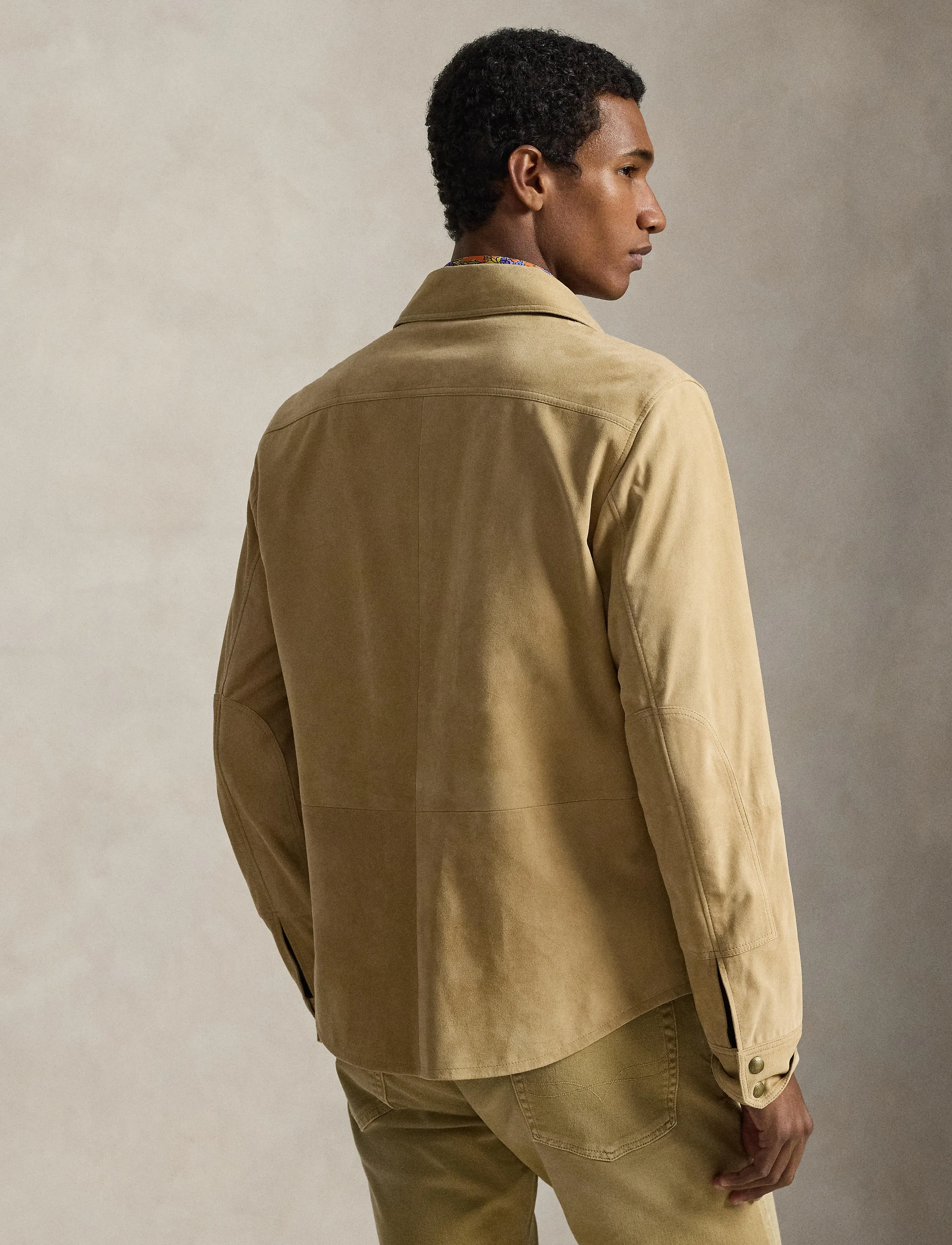Polo Ralph Lauren - Reversible Suede-Taffeta Shirt Jacket - leichte jacken - vintage khaki/dun - 5
