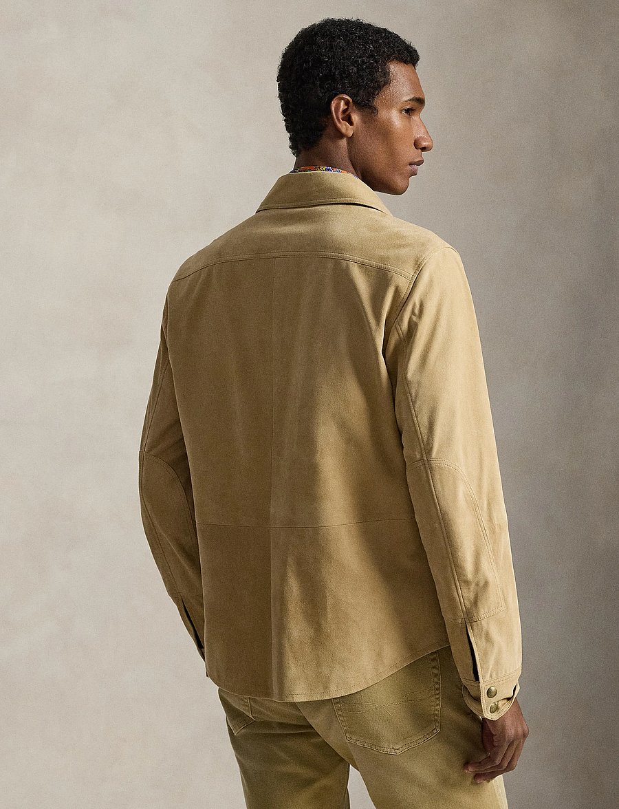 Polo Ralph Lauren - Reversible Suede-Taffeta Shirt Jacket - leichte jacken - vintage khaki/dun - 5