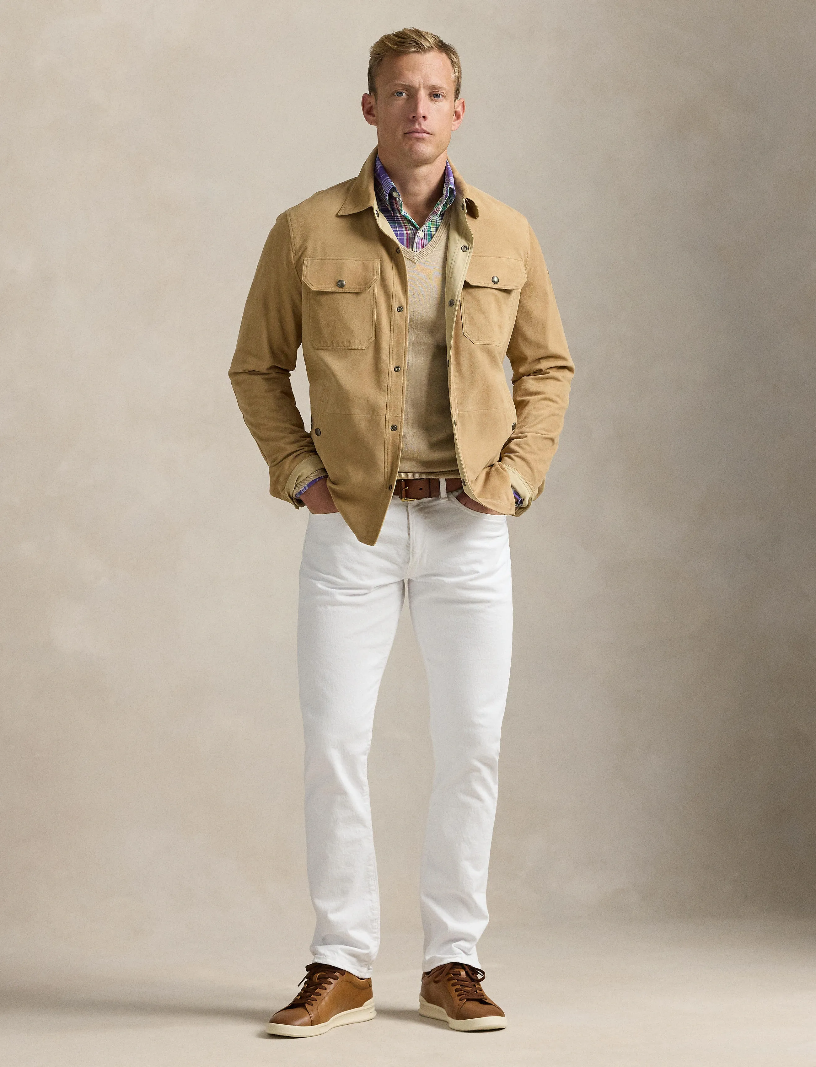 Polo Ralph Lauren Reversible Suede-Taffeta Shirt Jacket jackor herr – bild 3