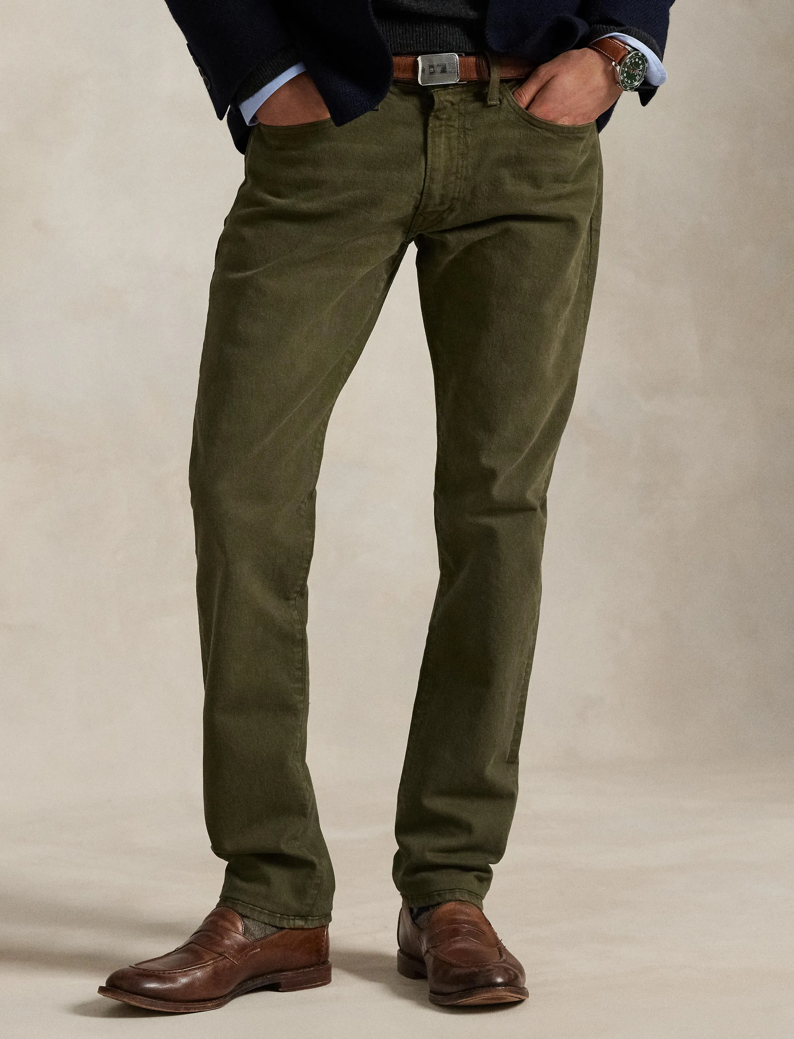 Polo Ralph Lauren LOW STR DENIM-SULLIVAN SLIM - Vintergarderobe - HDN DARK LODEN / green