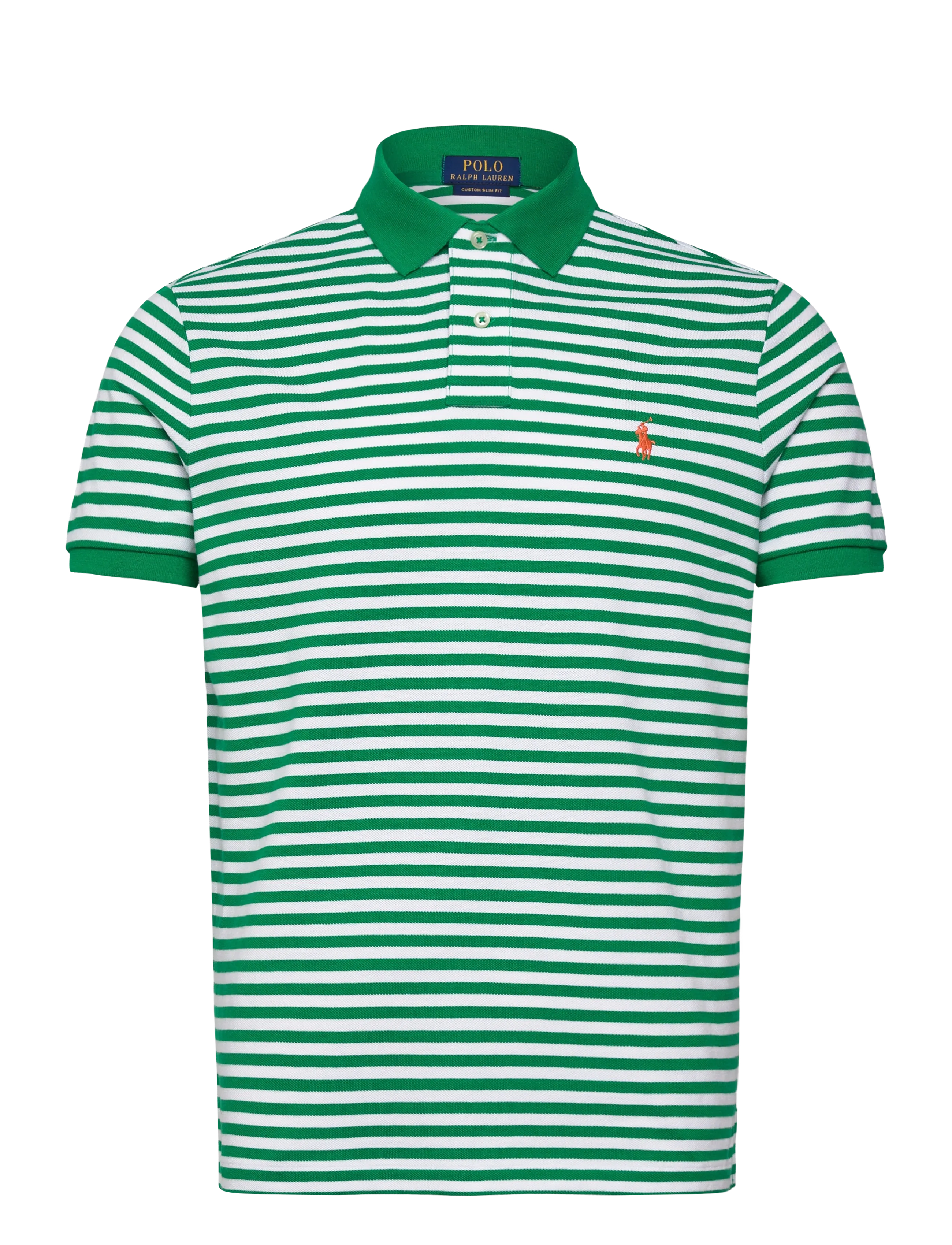 Polo Ralph Lauren Custom Slim Fit Striped Mesh Polo Shirt - Kortærmede poloer - BILLIARD/WHITE / green
