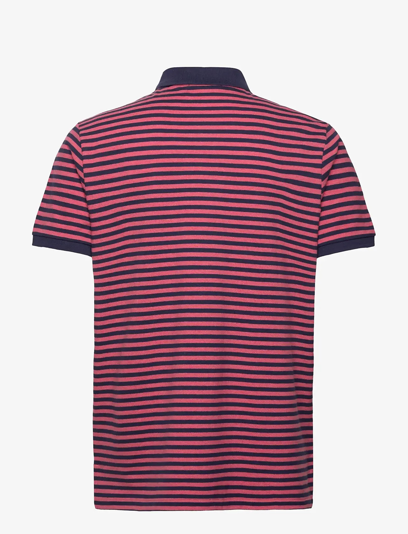Polo Ralph Lauren - Custom Slim Fit Striped Mesh Polo Shirt - kortærmede poloer - salmon heather/ne - 1
