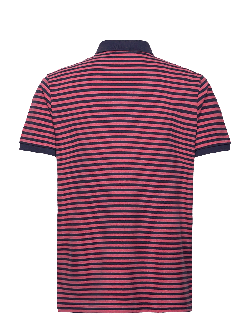 Polo Ralph Lauren - Custom Slim Fit Striped Mesh Polo Shirt - kortærmede poloer - salmon heather/ne - 1