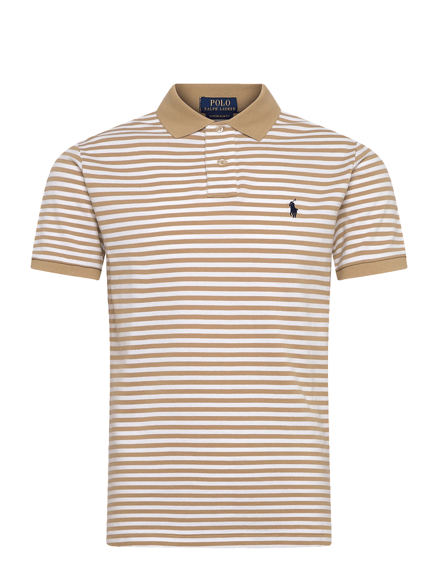 Polo Ralph Lauren - 20/1 YD MESH-SSL-PSH - short-sleeved polos - vintage khaki/whi - 0