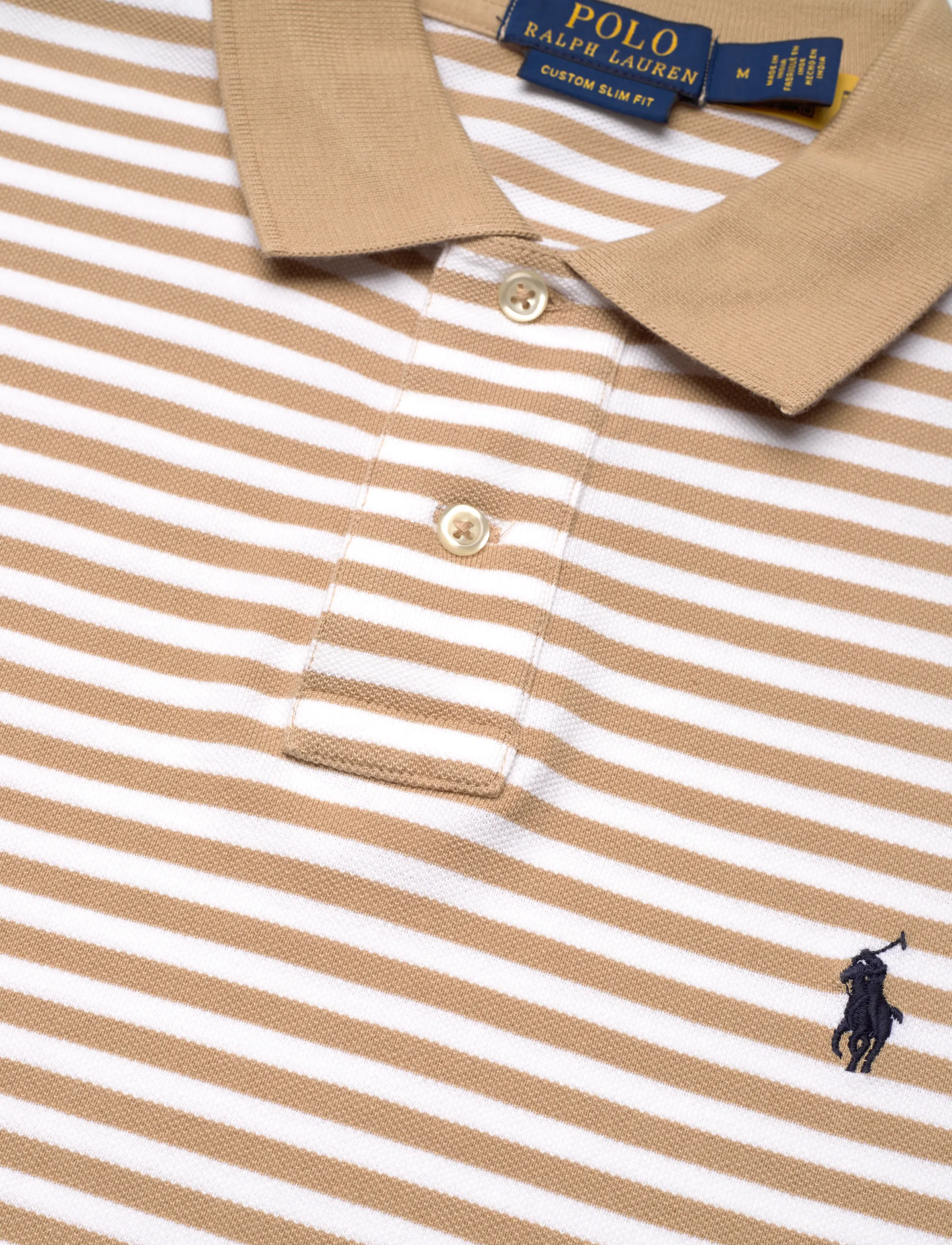 Polo Ralph Lauren - 20/1 YD MESH-SSL-PSH - short-sleeved polos - vintage khaki/whi - 2