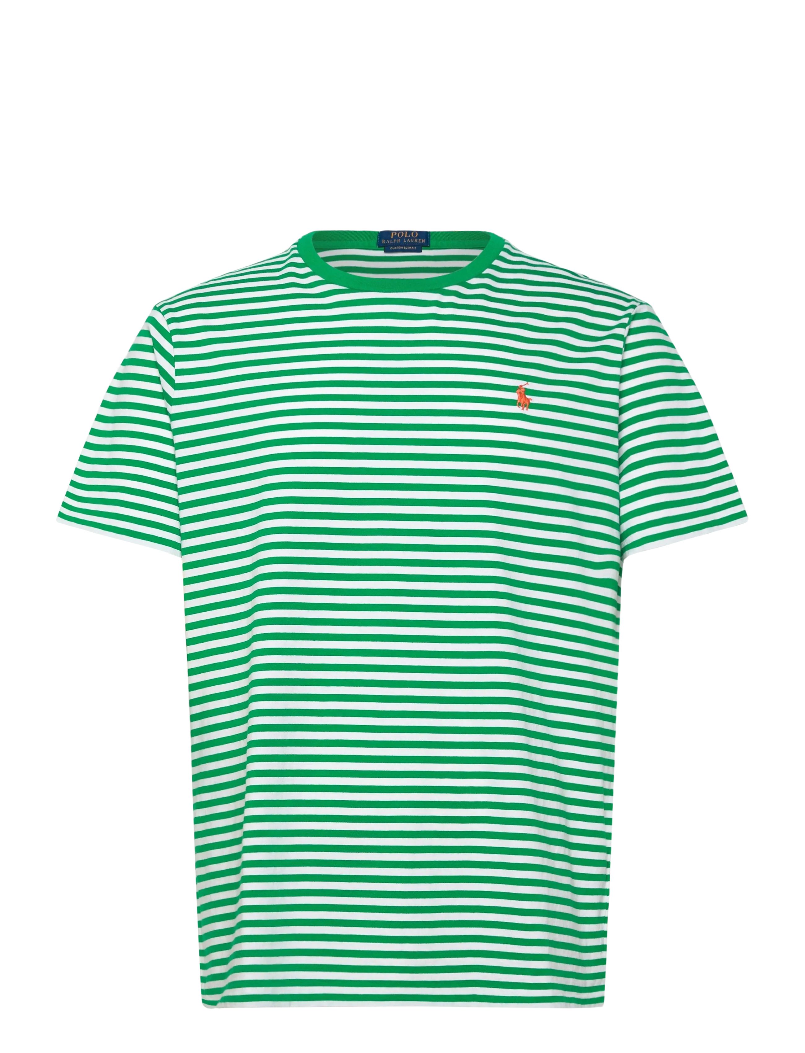 Polo Ralph Lauren Custom Slim Fit Striped Jersey T-Shirt - Tøj - BILLIARD/WHITE / green
