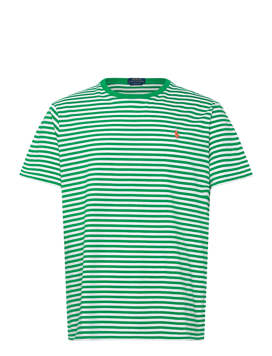 Polo Ralph Lauren - Custom Slim Fit Striped Jersey T-Shirt - short-sleeved t-shirts - billiard/white - 1
