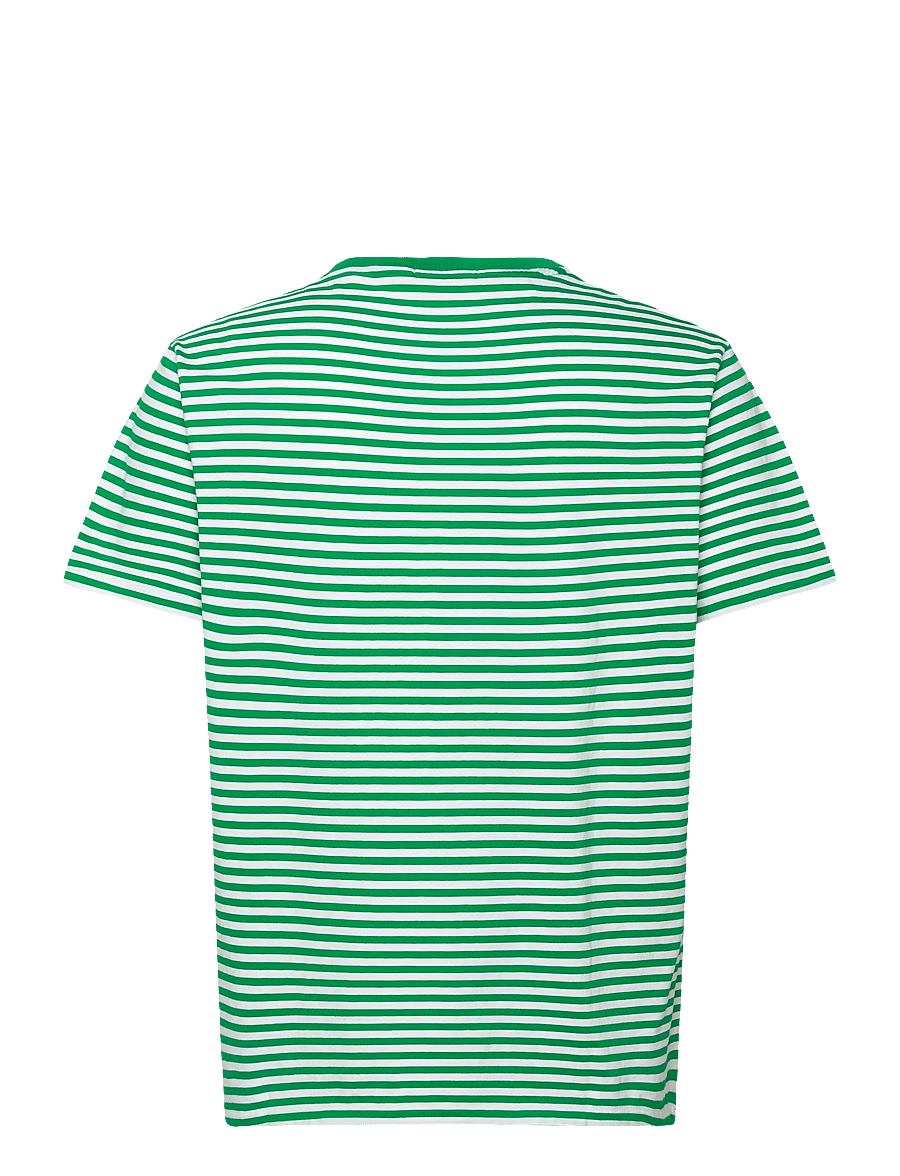 Polo Ralph Lauren - Custom Slim Fit Striped Jersey T-Shirt - kortærmede t-shirts - billiard/white - 1