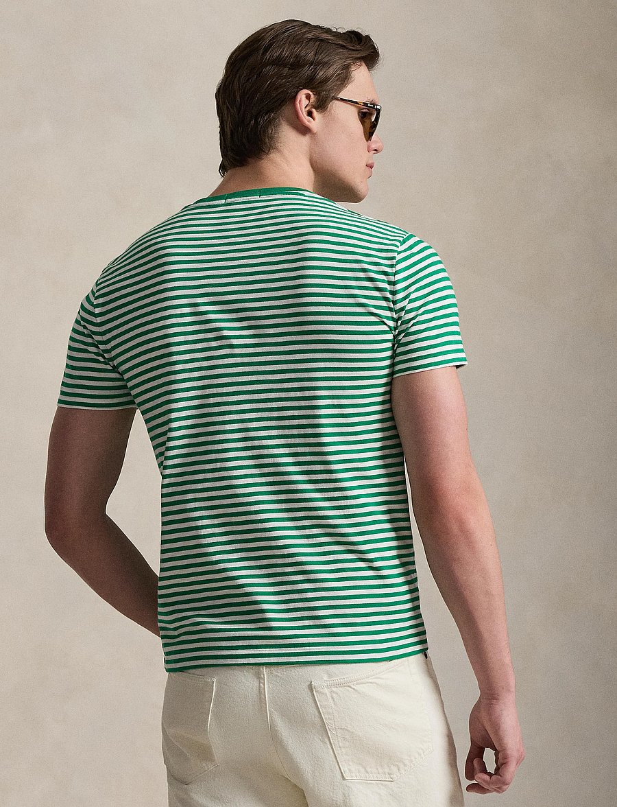Polo Ralph Lauren - Custom Slim Fit Striped Jersey T-Shirt - kurzärmelig - billiard/white - 3